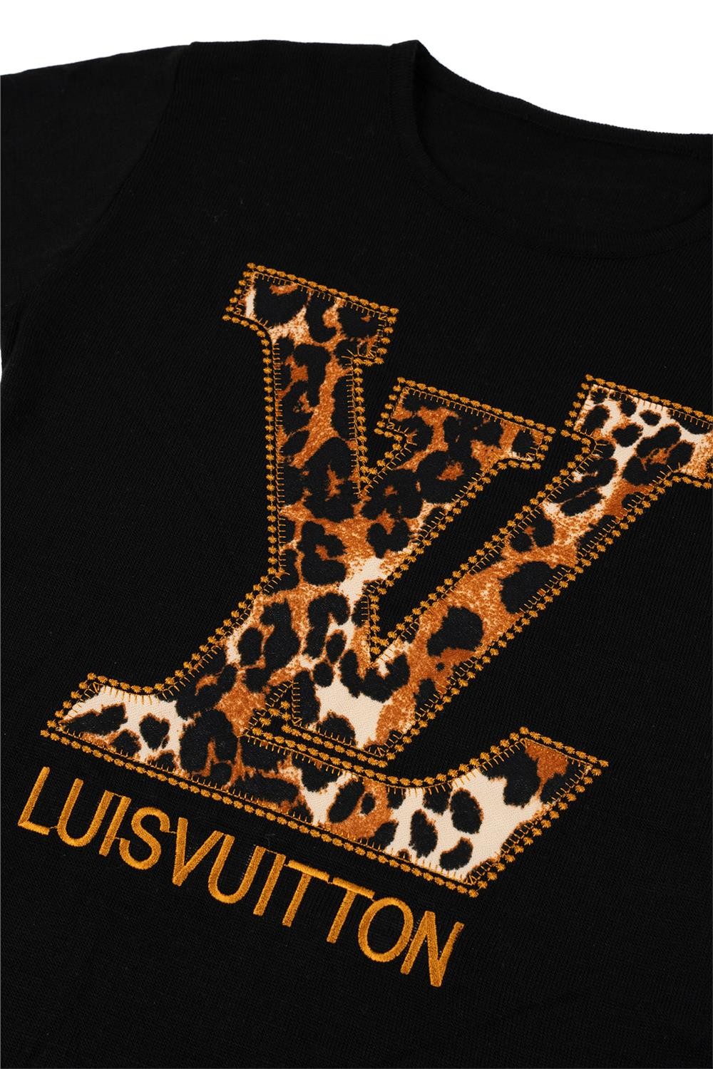 Kadın Siyah Luisvuitton Uzun Kollu Triko Elbise