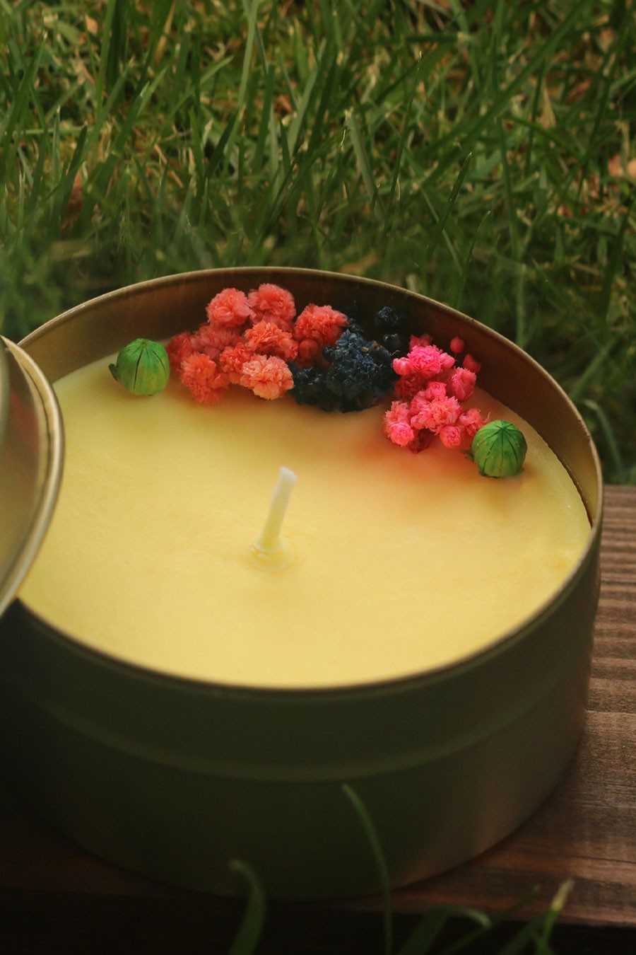 Organik Doğal Hanımeli Kokulu Soya Wax El Yapımı Metal Kutulu Mum 100 Cc