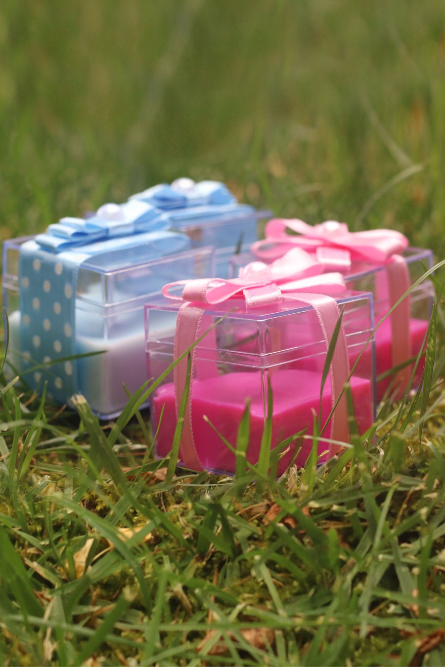 Organik Doğal Kokulu Soya Wax Pembe Mavi Renk 4'lü Hediyelik Mum