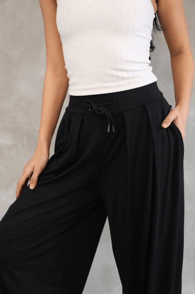 Osy Modal Yumuşak Dokulu Kumaş Şalvar Pantalon - Siyah