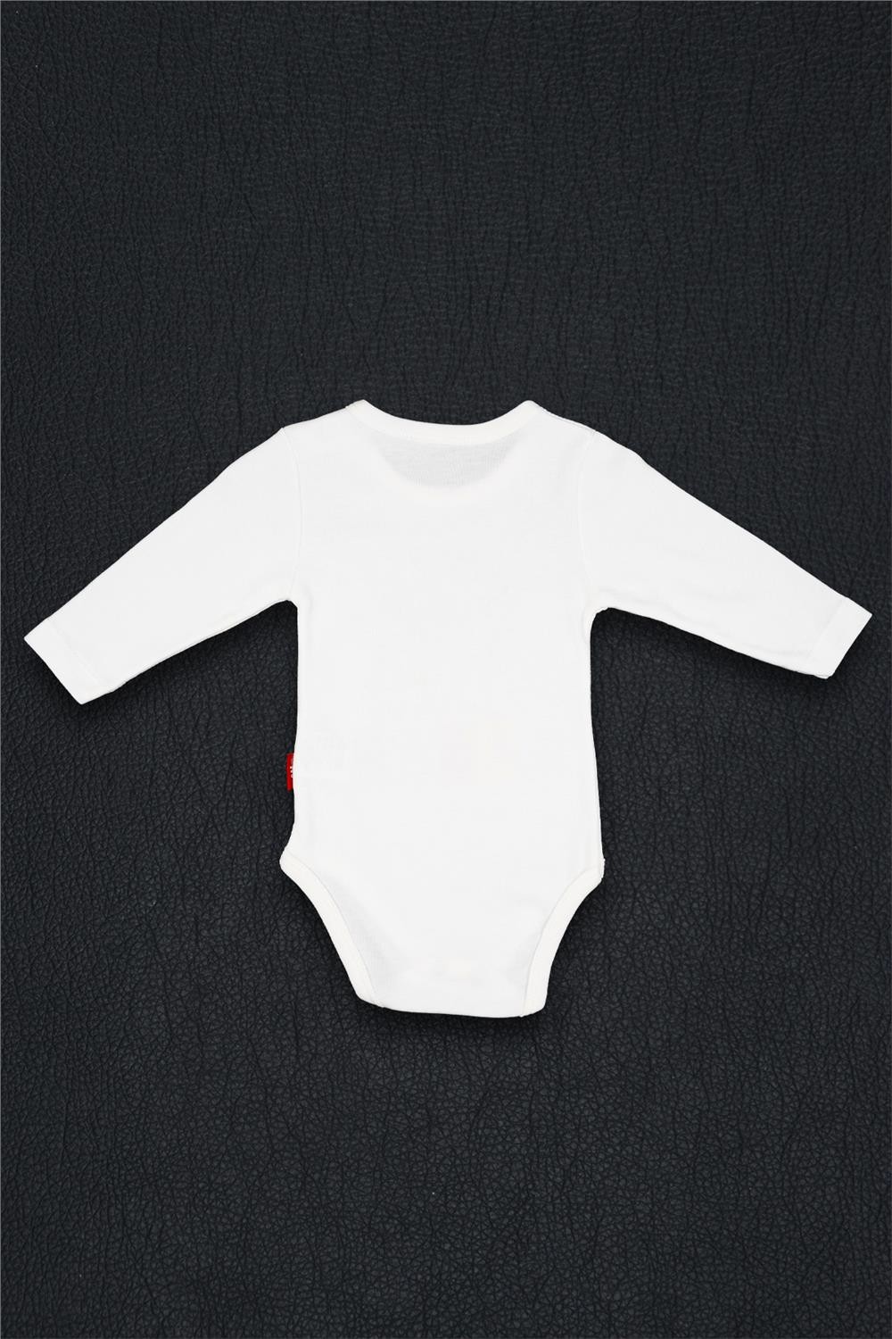 Unisex Bebek Beyaz Her Şey Seninle Güzel Babam Baskılı Alttan Çıtçıtlı Zıbın