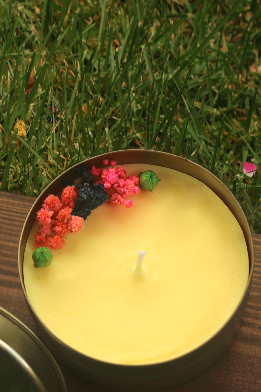 Organik Doğal Hanımeli Kokulu Soya Wax El Yapımı Metal Kutulu Mum 100 Cc