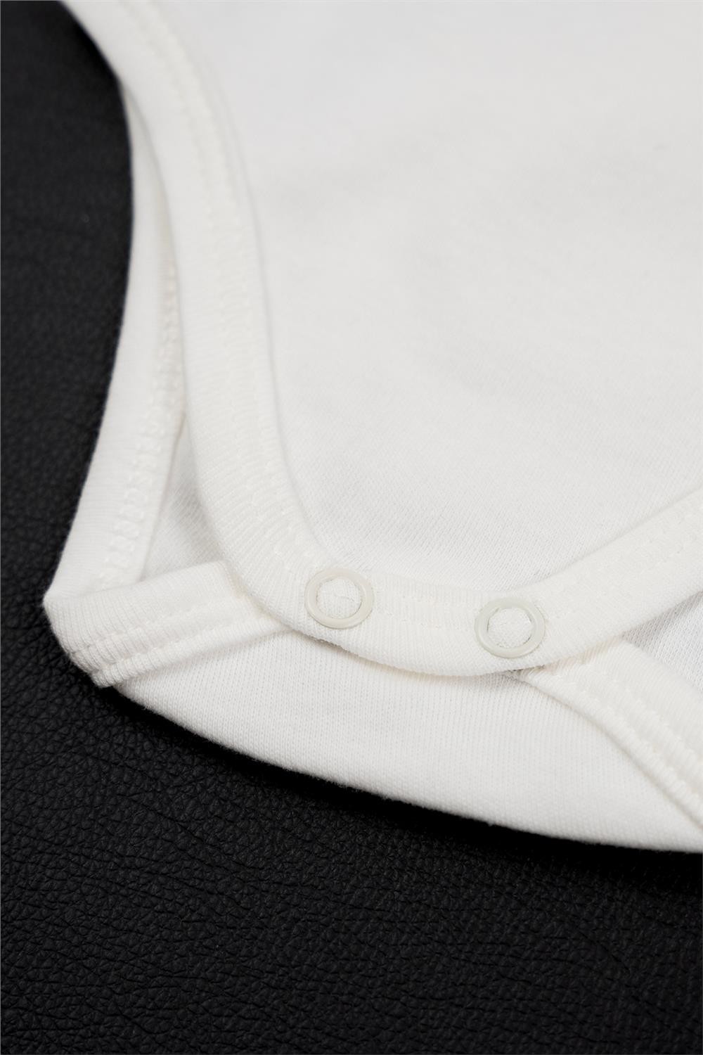 Unisex Bebek Beyaz Gülen Güneş Alttan Çıtçıtlı Zıbın