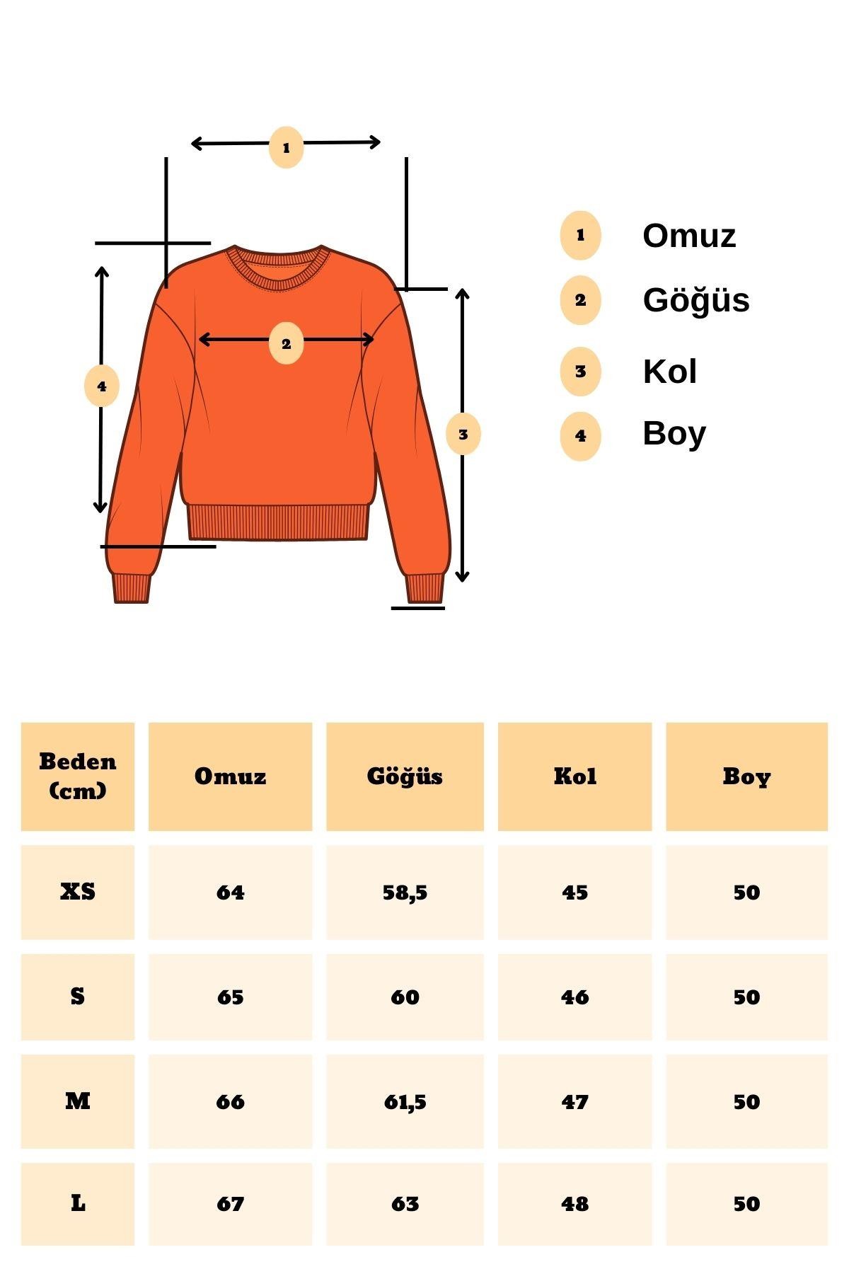 Kadın Turuncu Gümüş Cepli Polar Sweatshirt