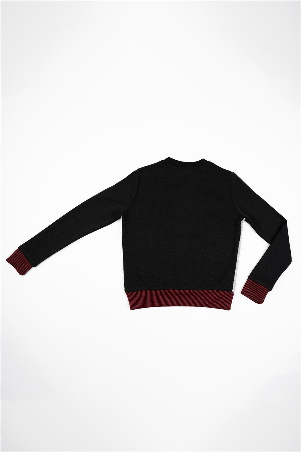 Kadın Siyah Gri Kediler Uzaylıdır Pul Detaylı Sweatshirt