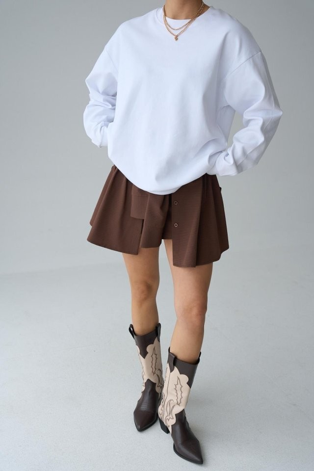 Düz SweatShirt - Beyaz