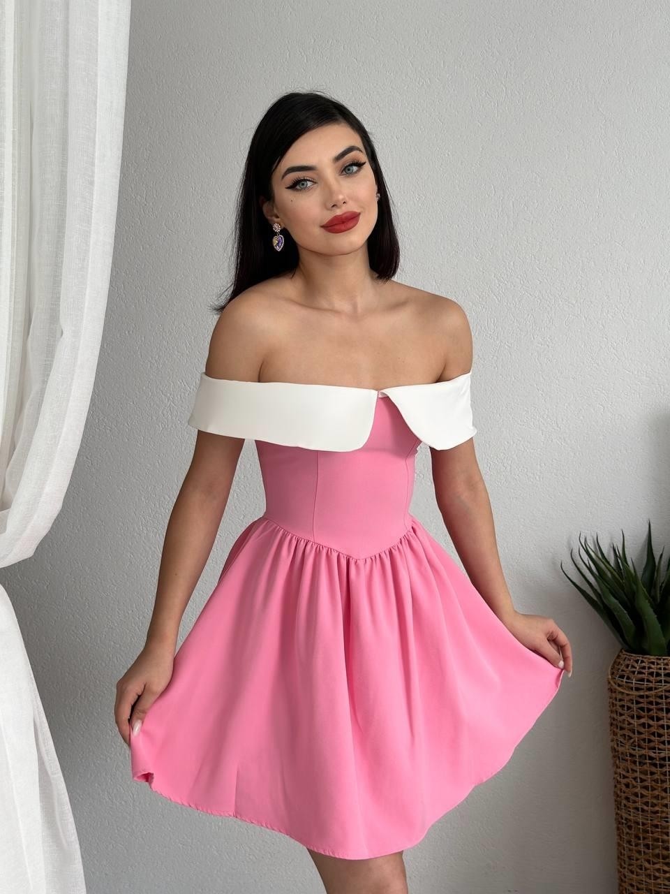 Nalia Beyaz Yakalı Elbise