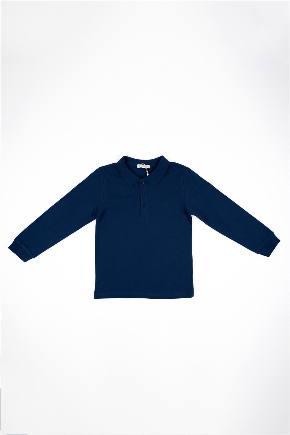 Erkek Çocuk Lacivert Polo Yaka Mevsimlik Sweatshirt