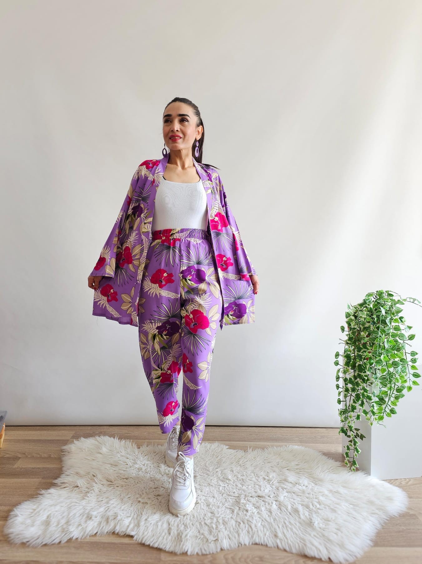 BTX Şalvar Kimono Takım  - LİLA