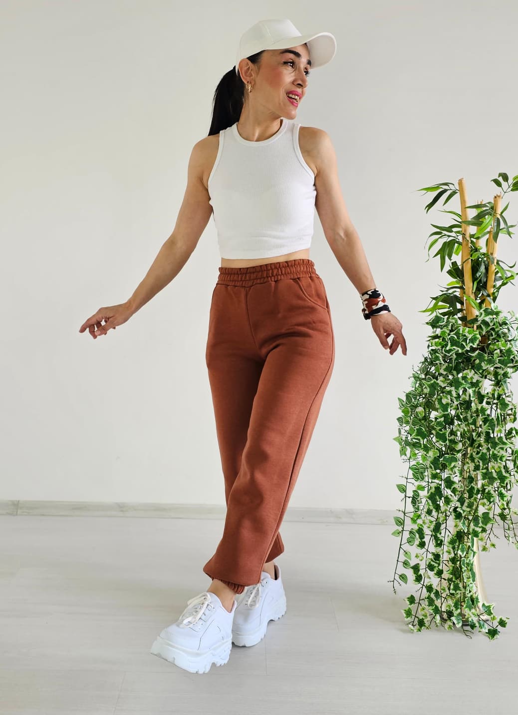 Sioo 3 İp Şardonlu Eşofman Altı - KİREMİT