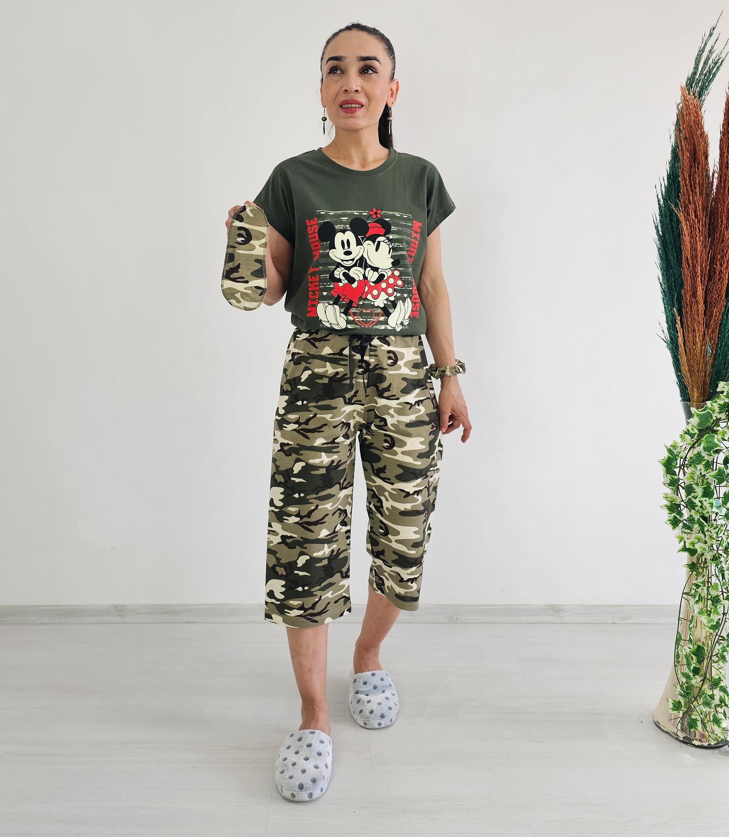 Kapri Kamuflaj Detay Pijama Takımı - mickey