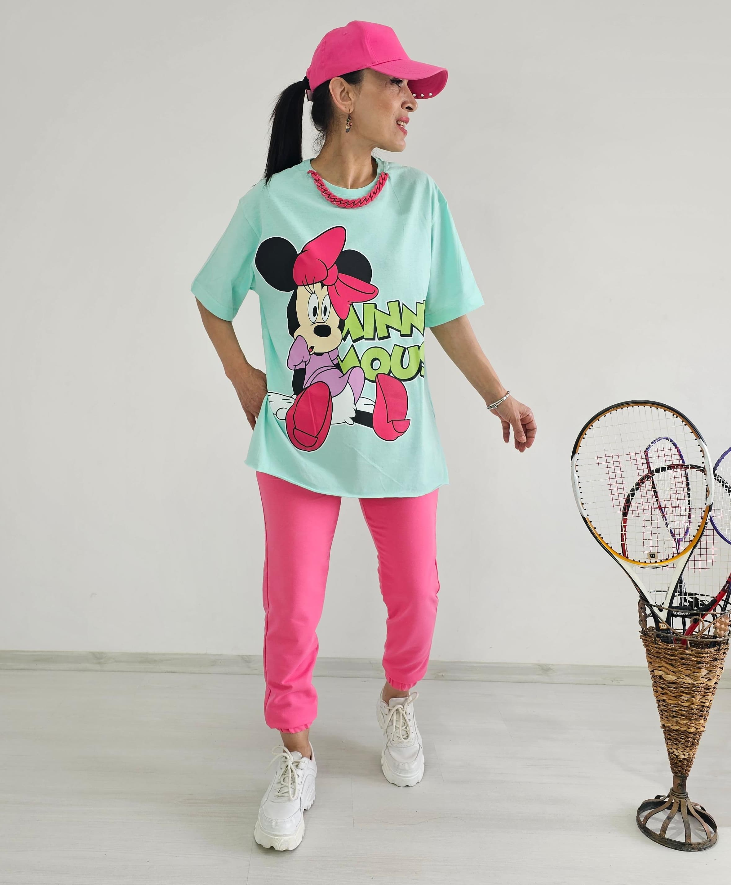 Kolye Detay Mickey Eşofman Takımı - SU YEŞİLİ