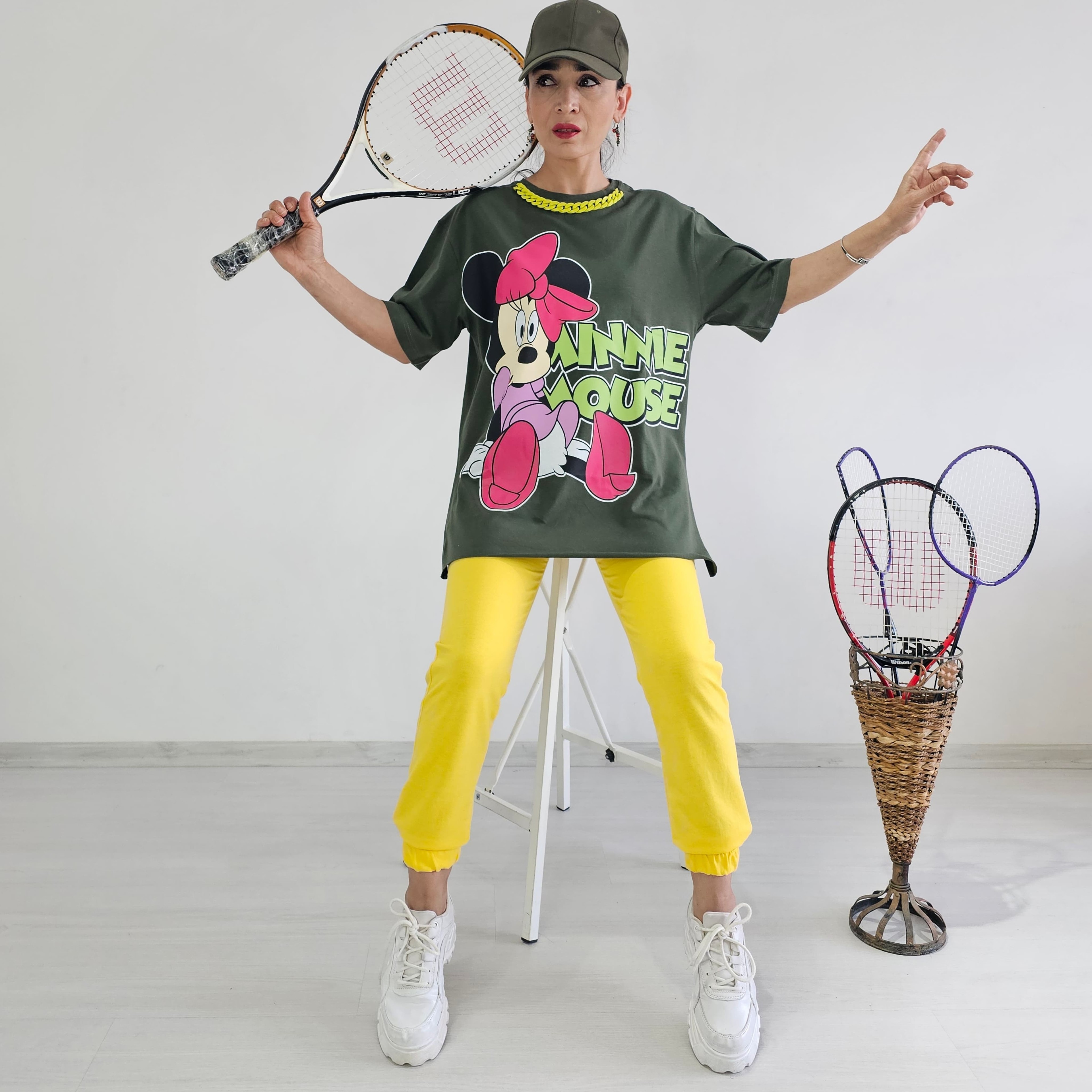 Kolye Detay Mickey Eşofman Takımı - HAKİ
