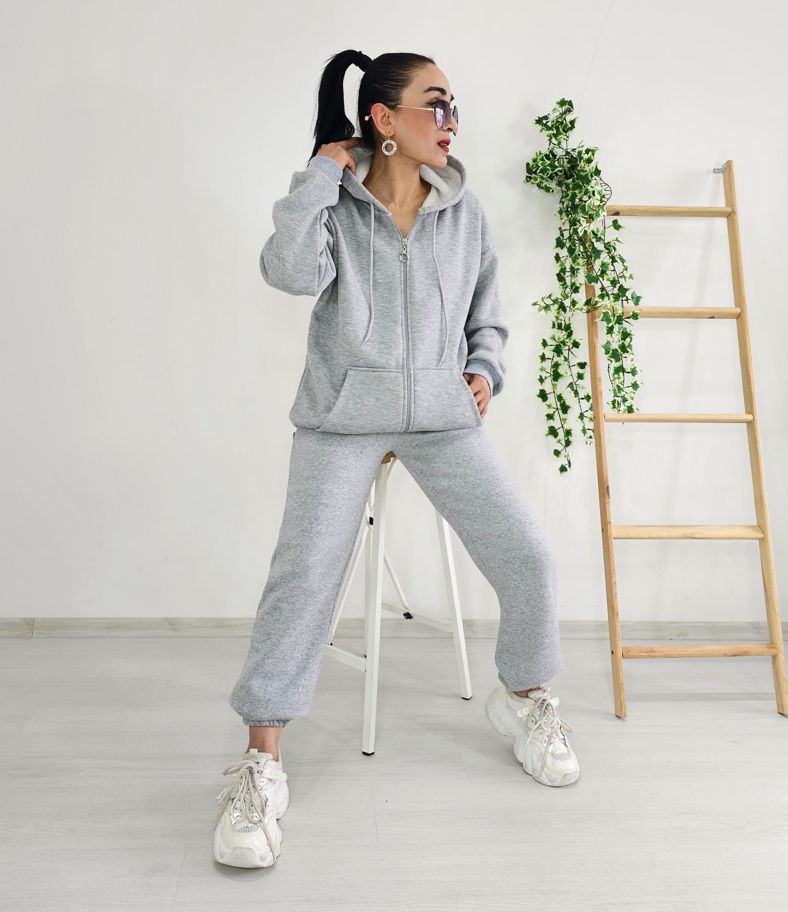 Fermuar Detay Kapşonlu Oversize Ceket - GRİ