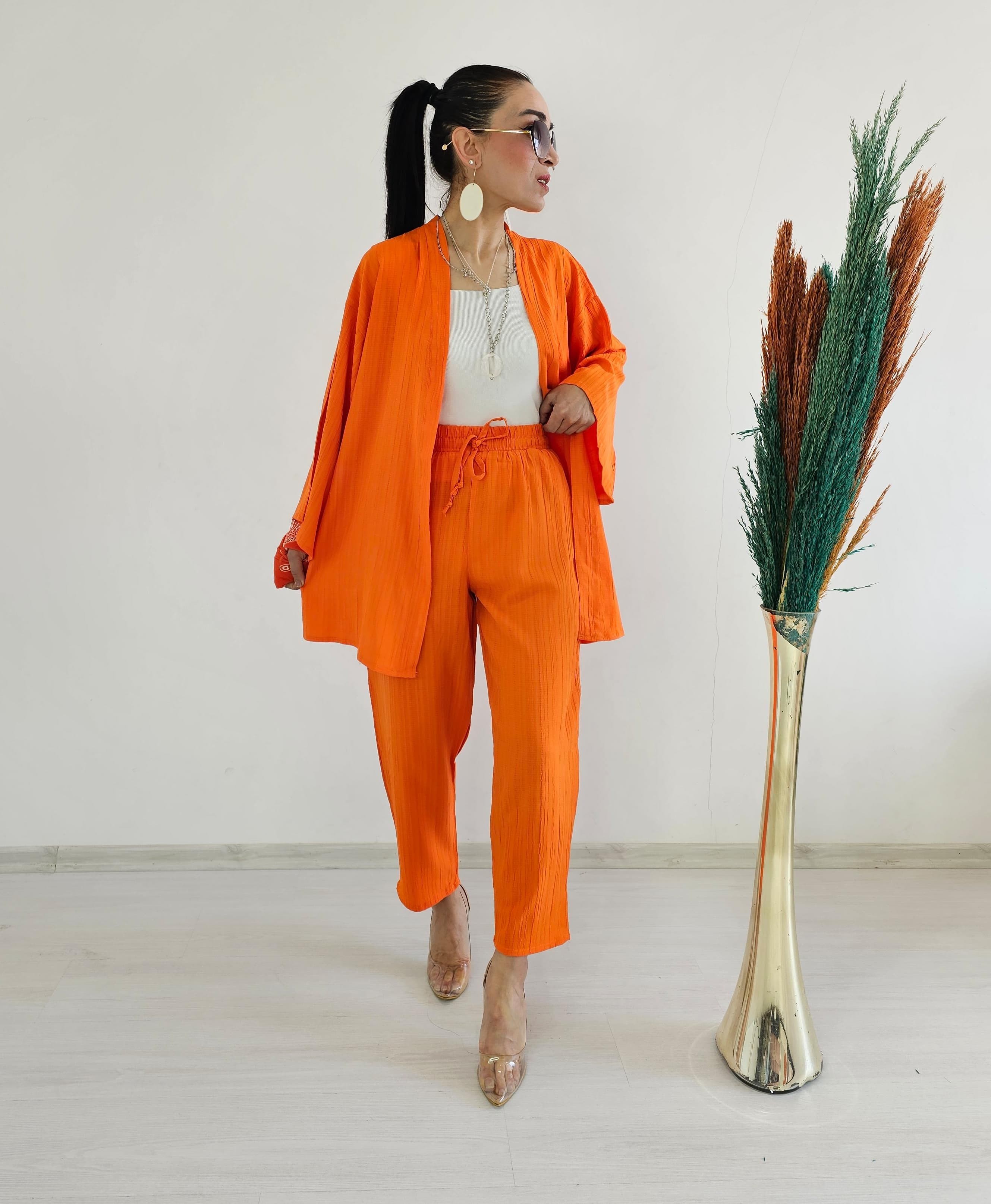 Btx Datça Kimono Takımı - TURUNCU