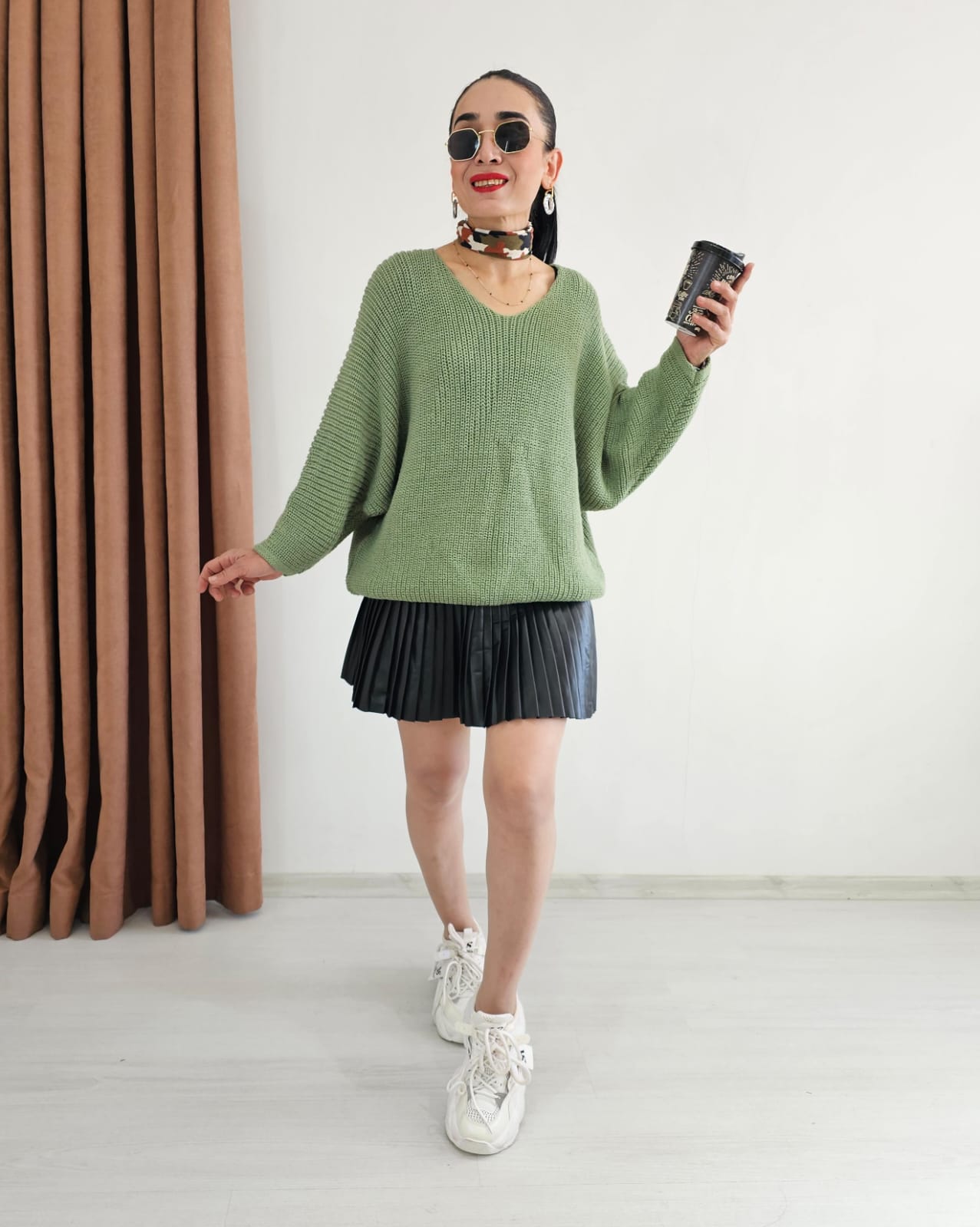 Yarasa Kol Örme Kazak - MİNT