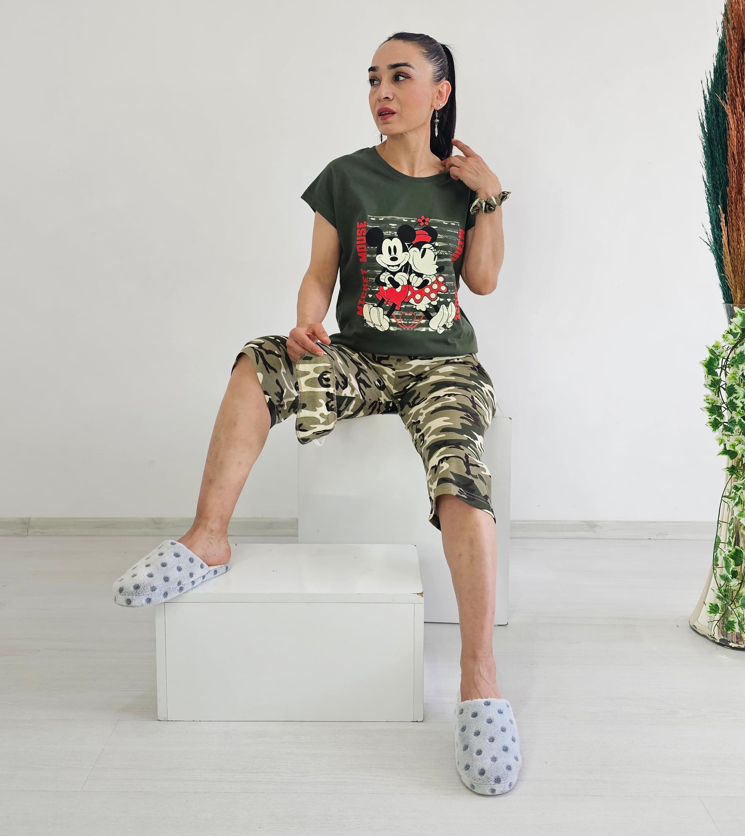 Kapri Kamuflaj Detay Pijama Takımı - mickey