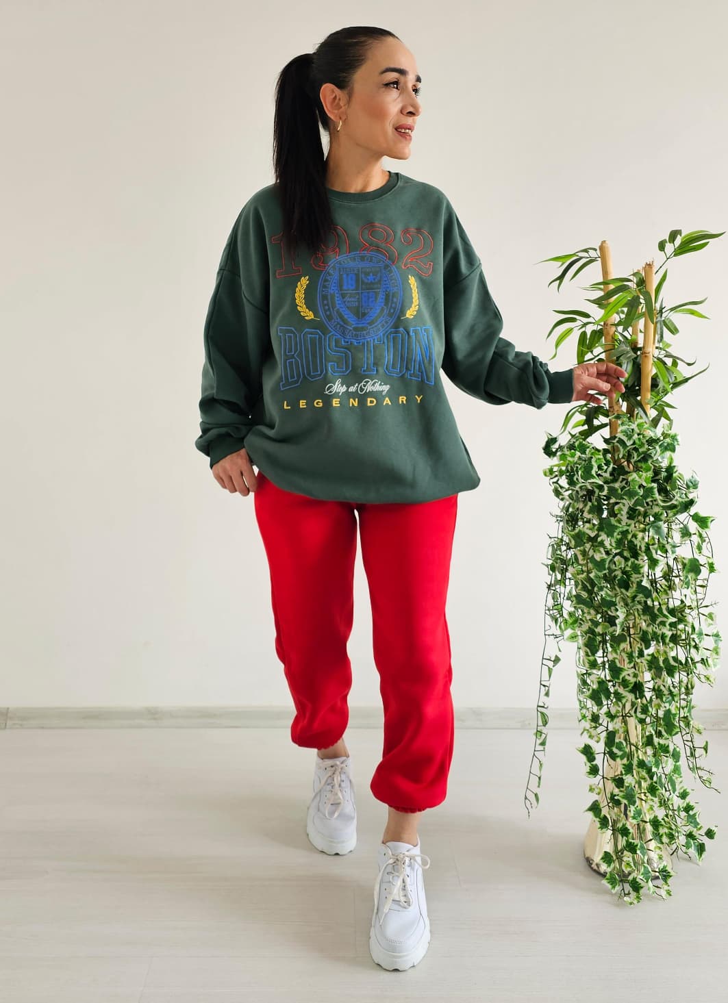Boston Baskı Eşofman Takımı - YEŞİL