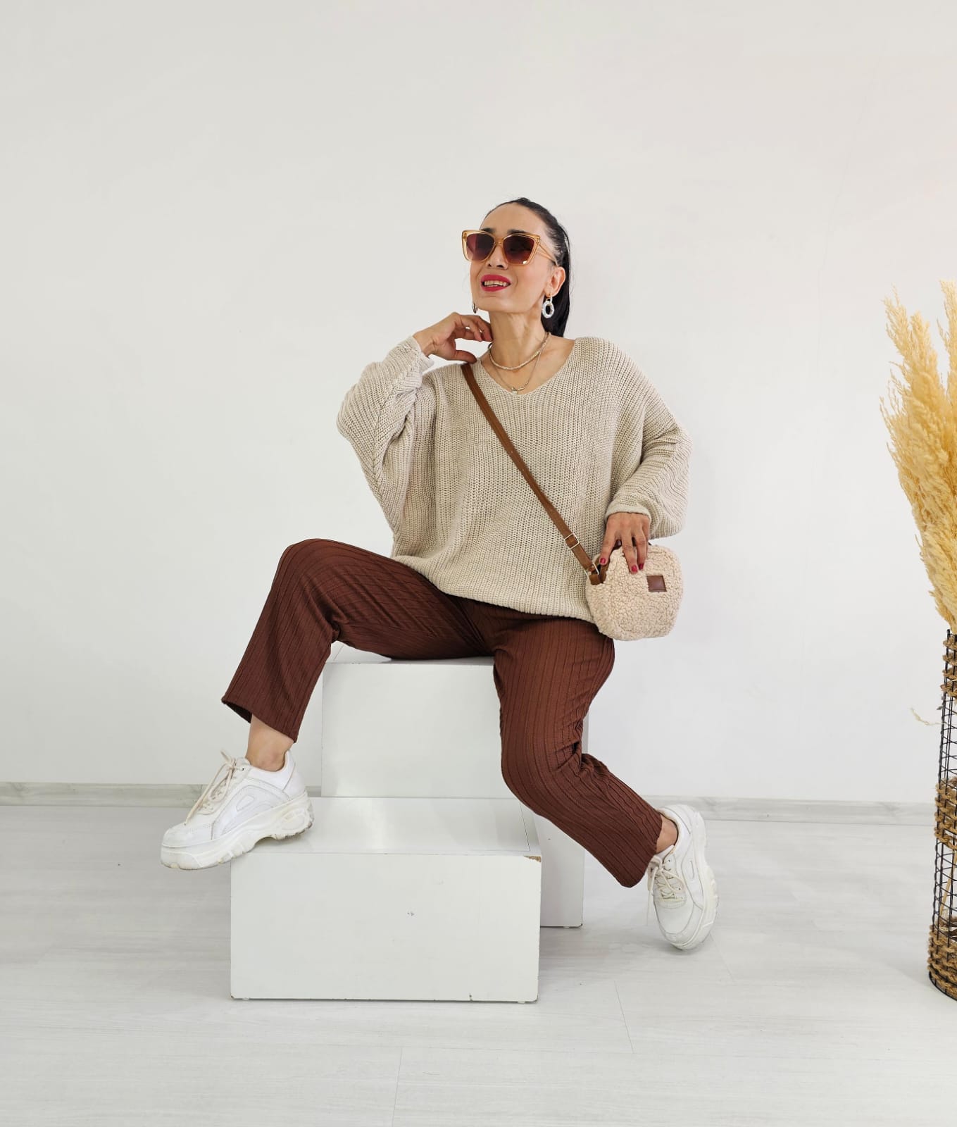 Yarasa Kol Örme Kazak - TAŞ