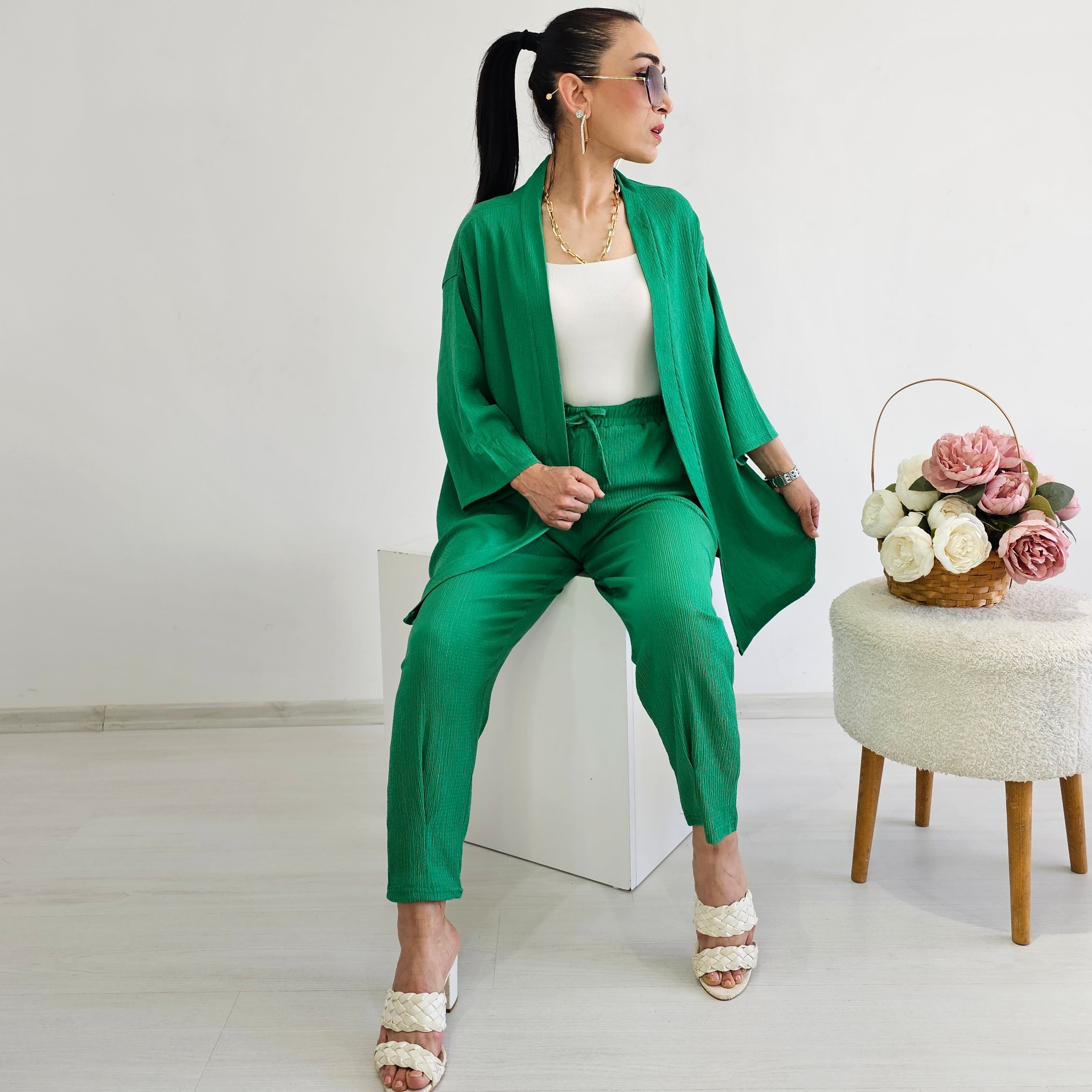 Dar Düz Kimono Takımı