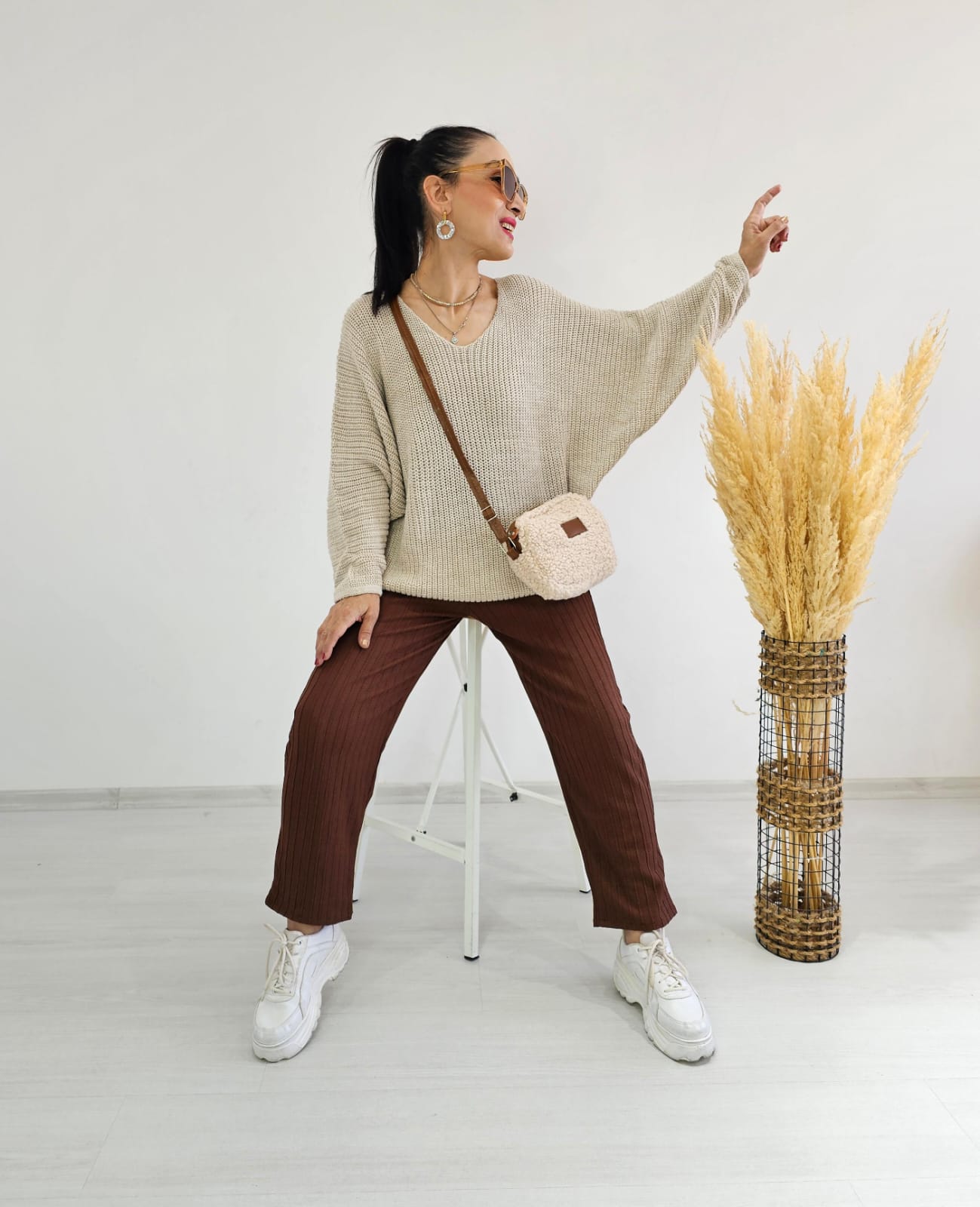 Yarasa Kol Örme Kazak - TAŞ