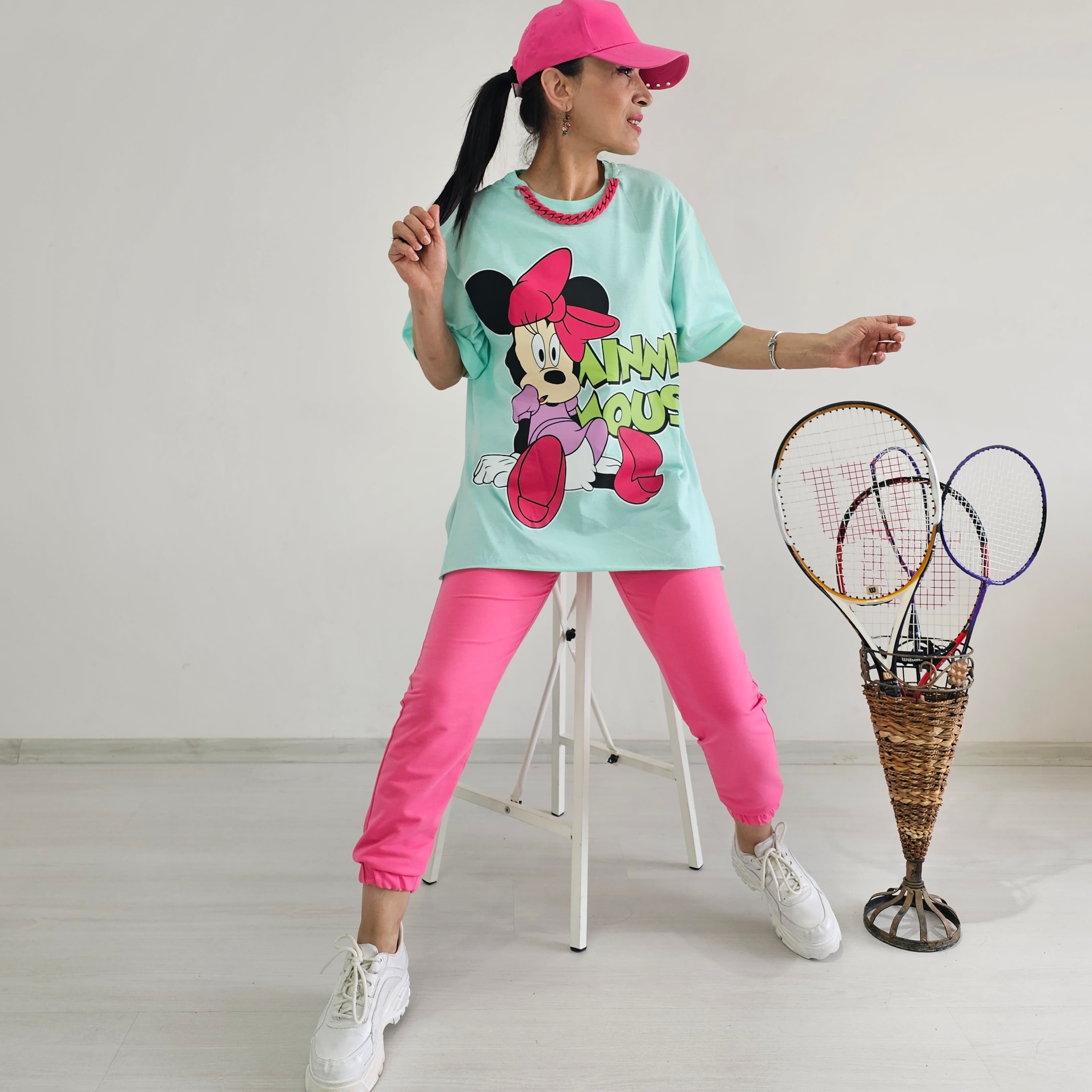 Kolye Detay Mickey Eşofman Takımı - SU YEŞİLİ