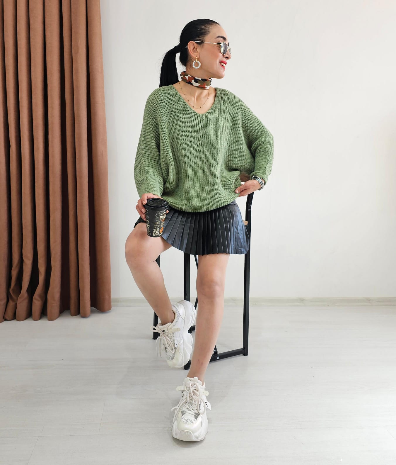 Yarasa Kol Örme Kazak - MİNT