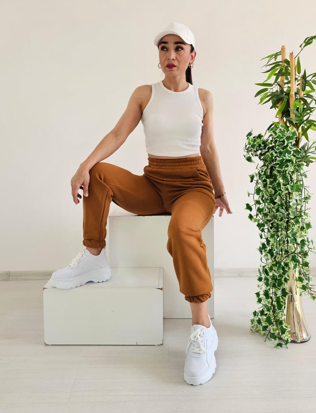 Sioo 3 İp Şardonlu Eşofman Altı