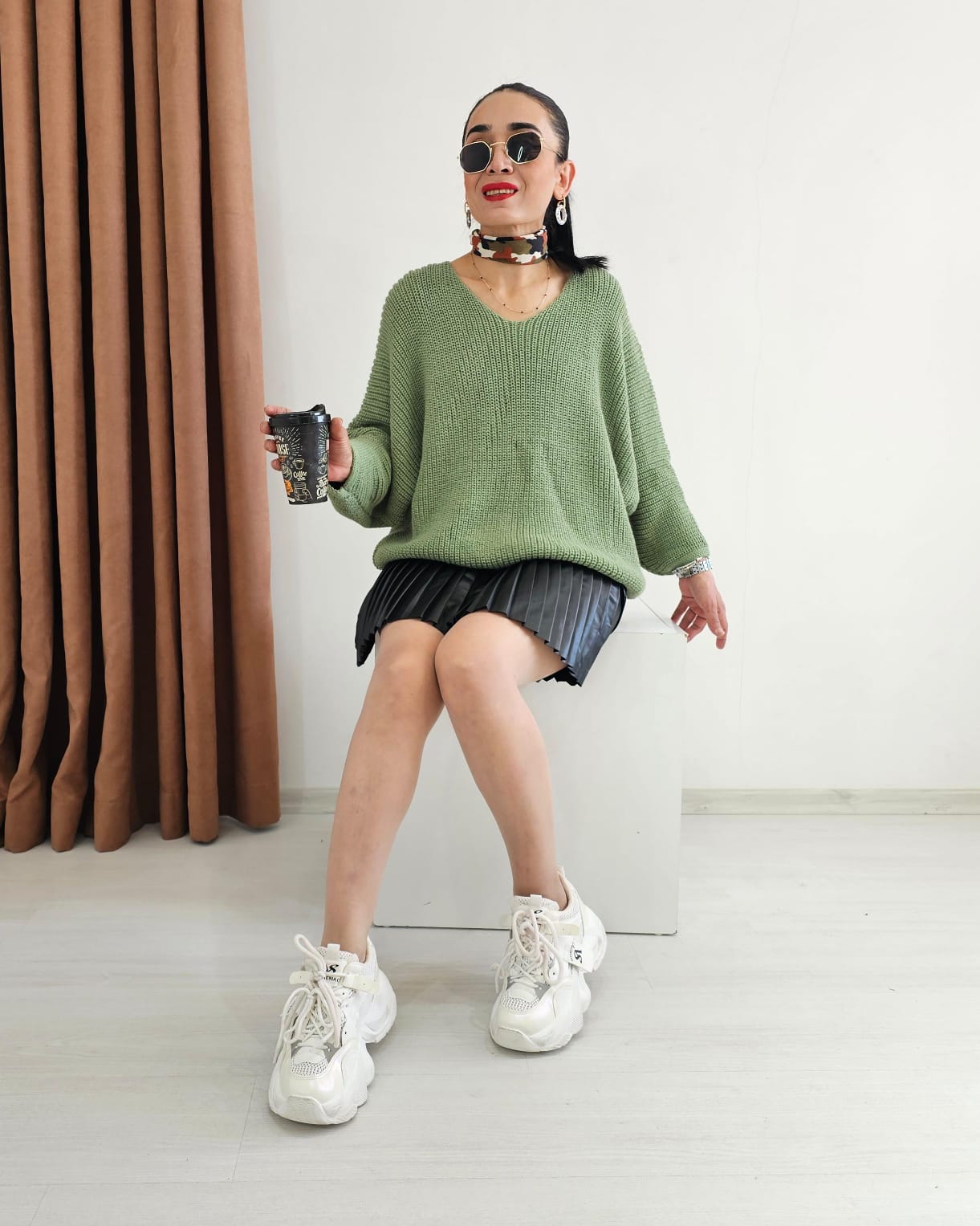 Yarasa Kol Örme Kazak - MİNT