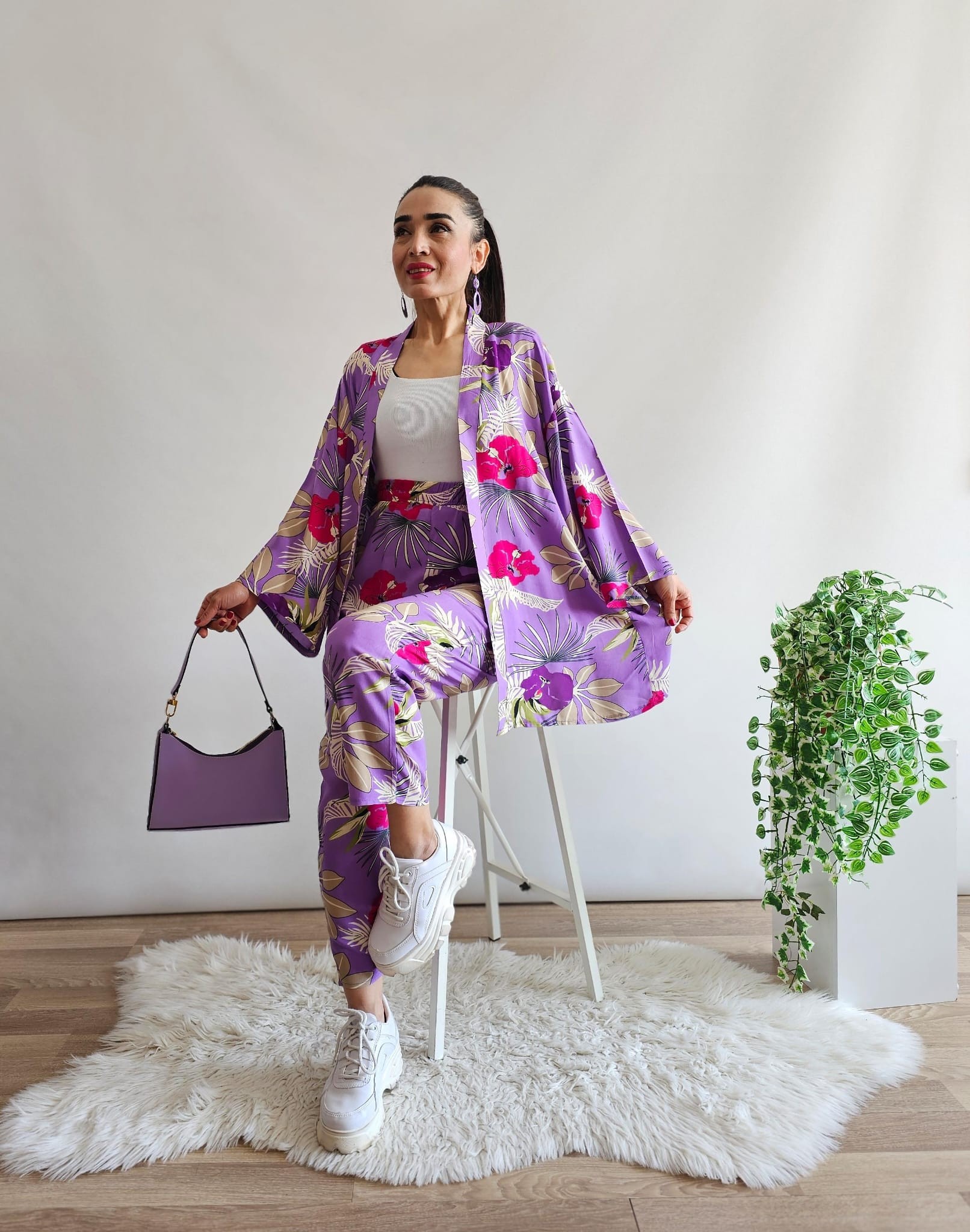 BTX Şalvar Kimono Takım  - LİLA