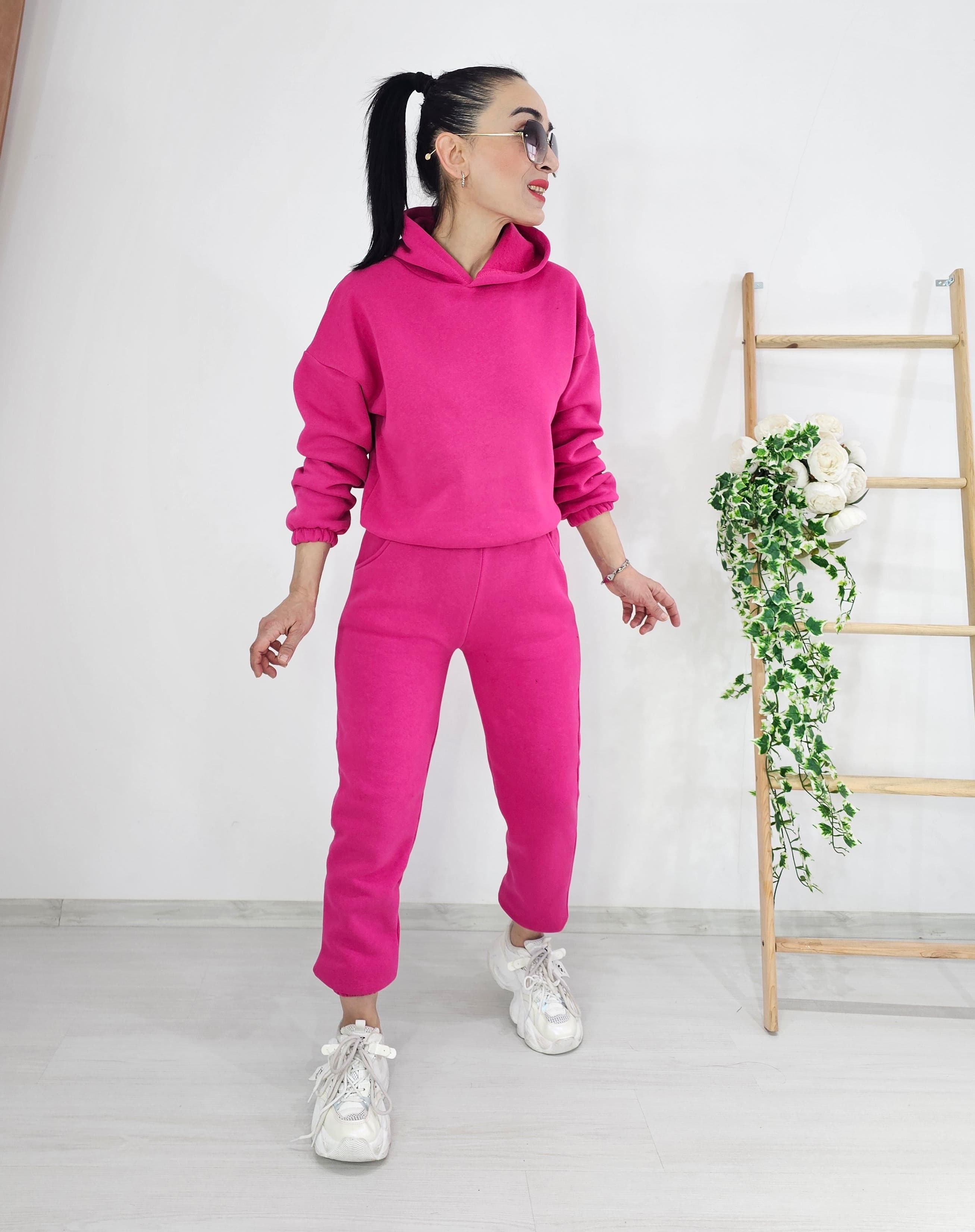 New 3 İp Şardonlu Eşofman Takımı  - PASTEL PEMBE
