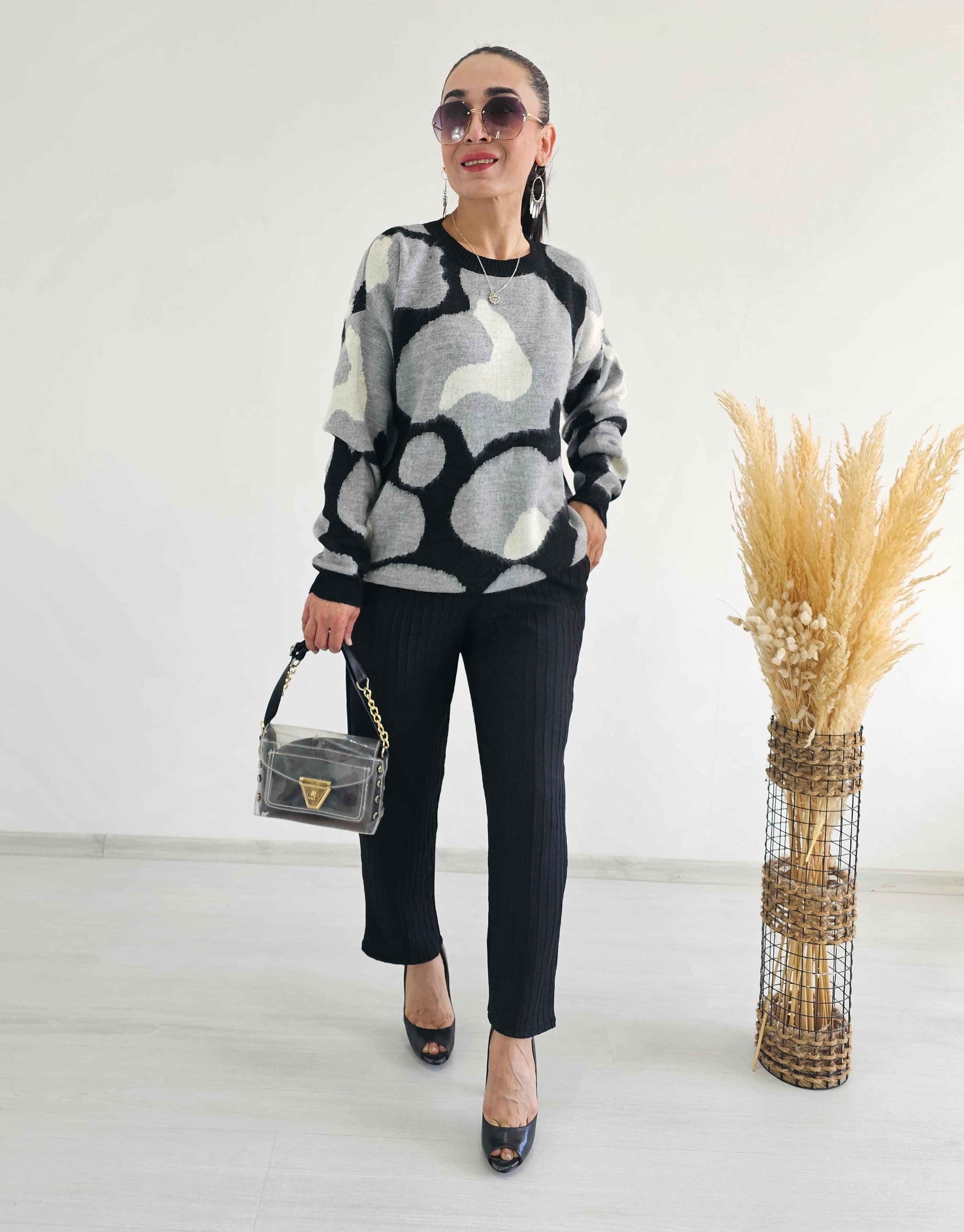 Salaş Triko Kazak - GRİ