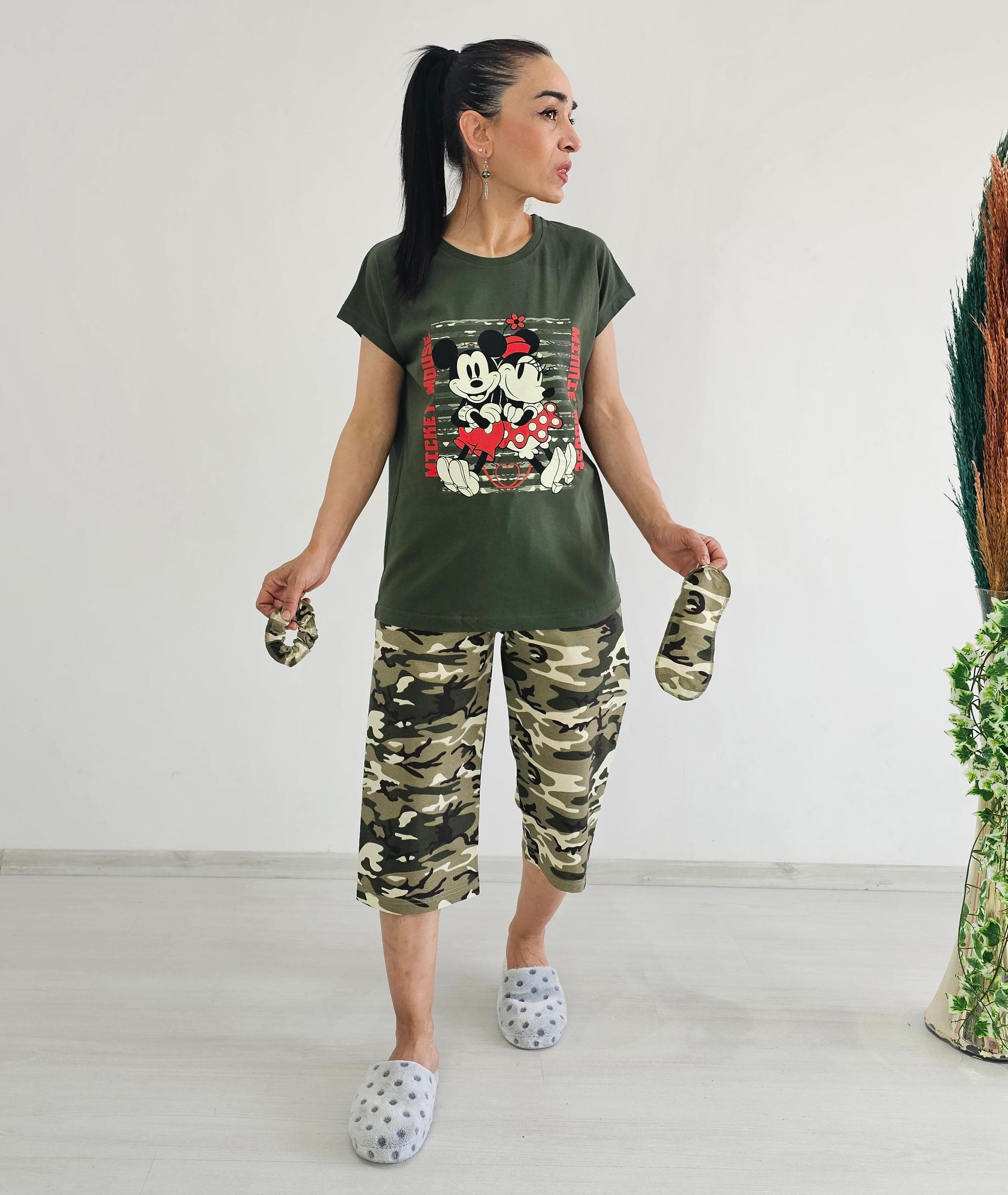 Kapri Kamuflaj Detay Pijama Takımı - mickey