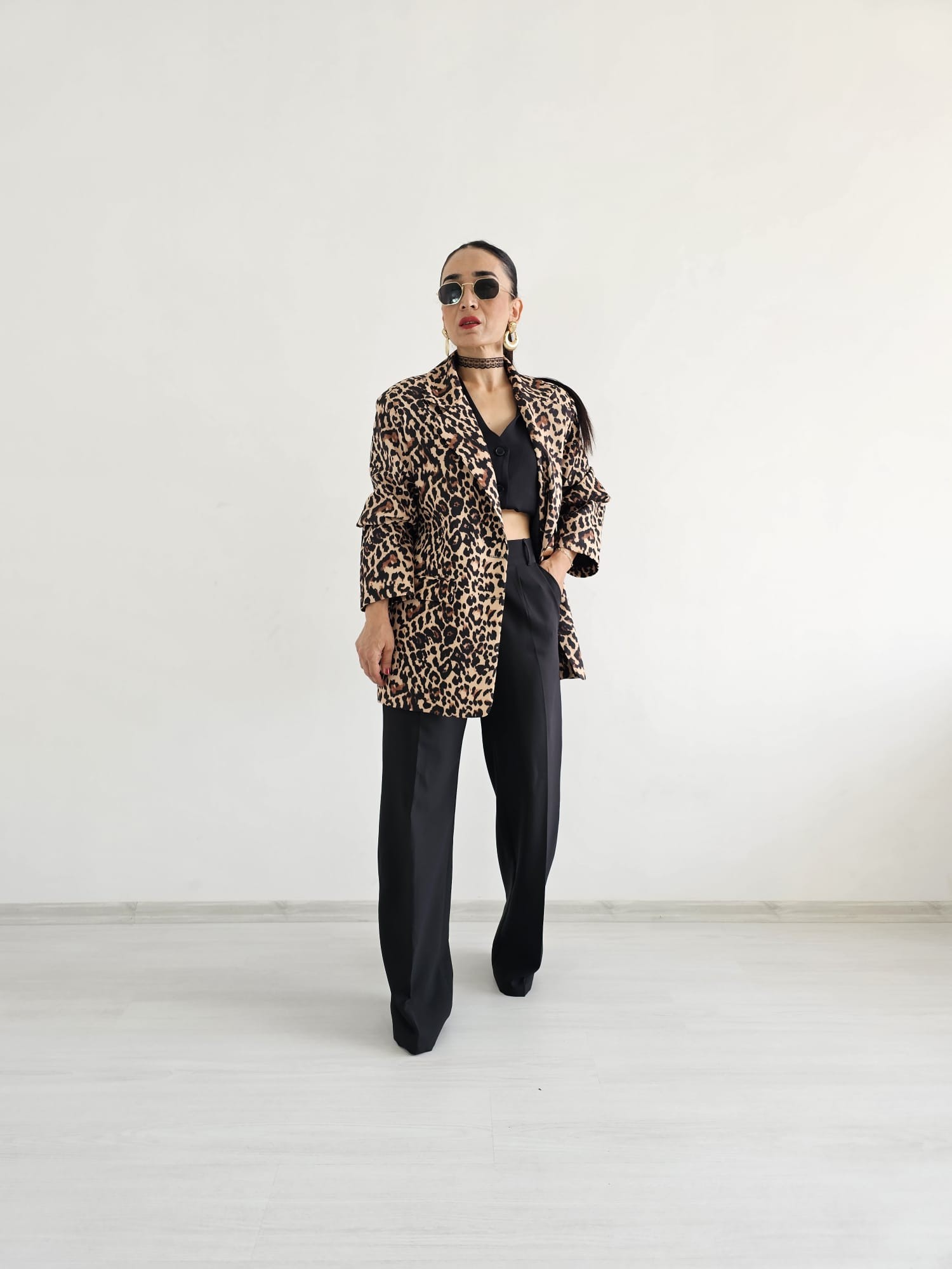Leopar Blazer Ceket 