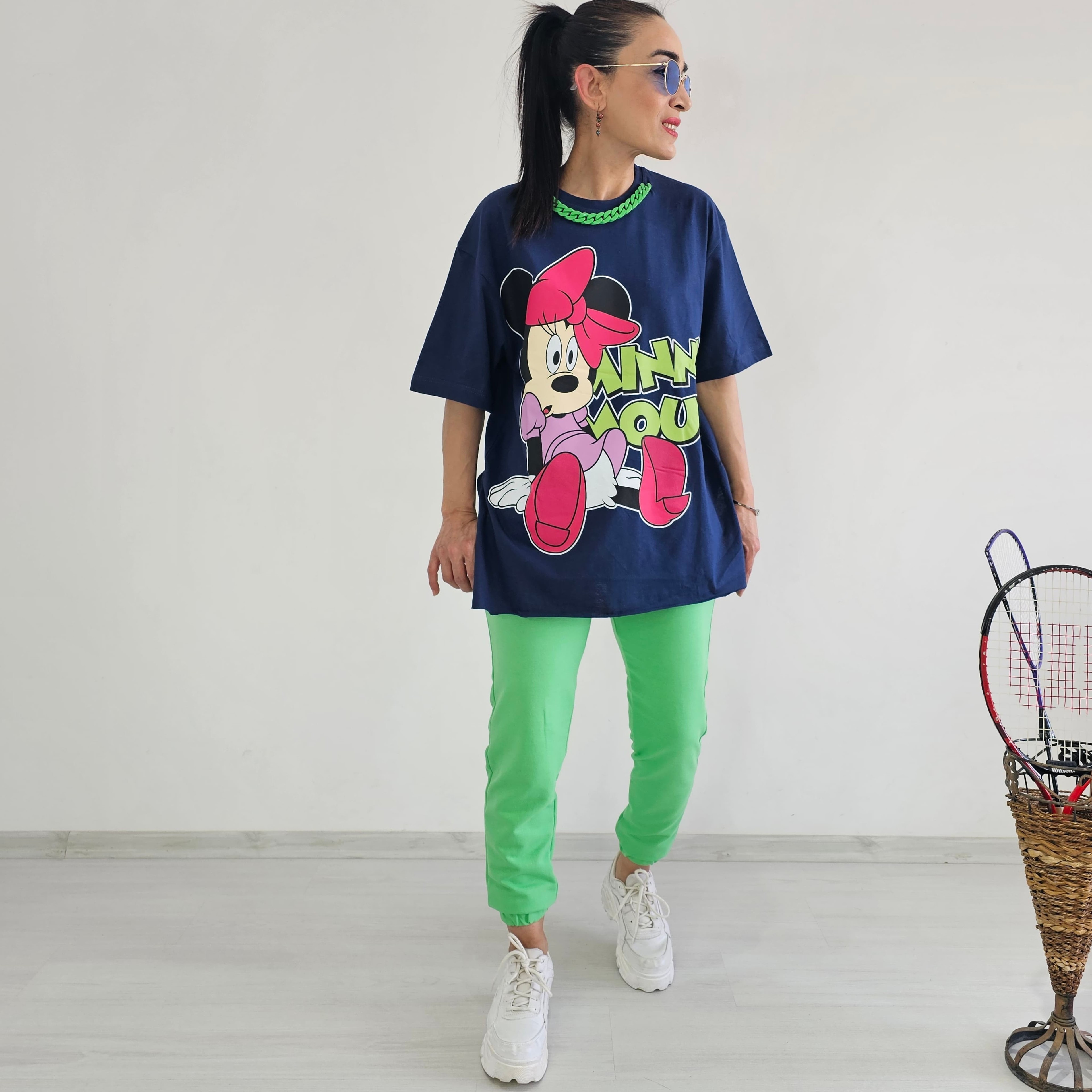 Kolye Detay Mickey Eşofman Takımı - Lacivert
