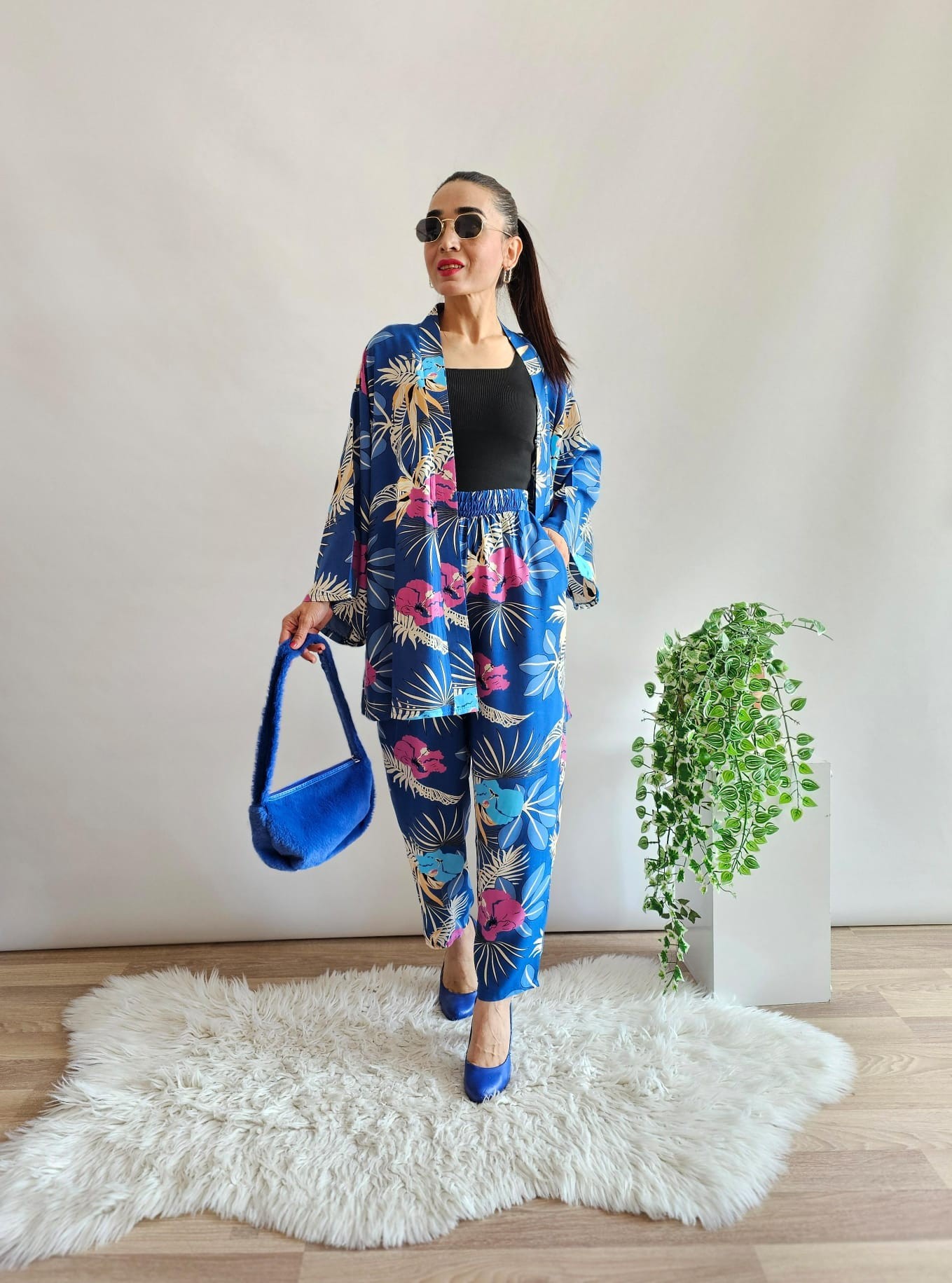 BTX Şalvar Kimono Takım  - Mavi