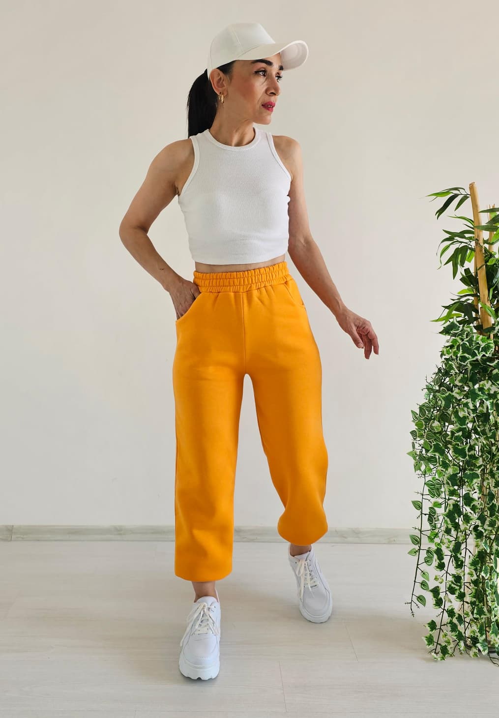 Sioo 3 İp Şardonlu Eşofman Altı - TURUNCU