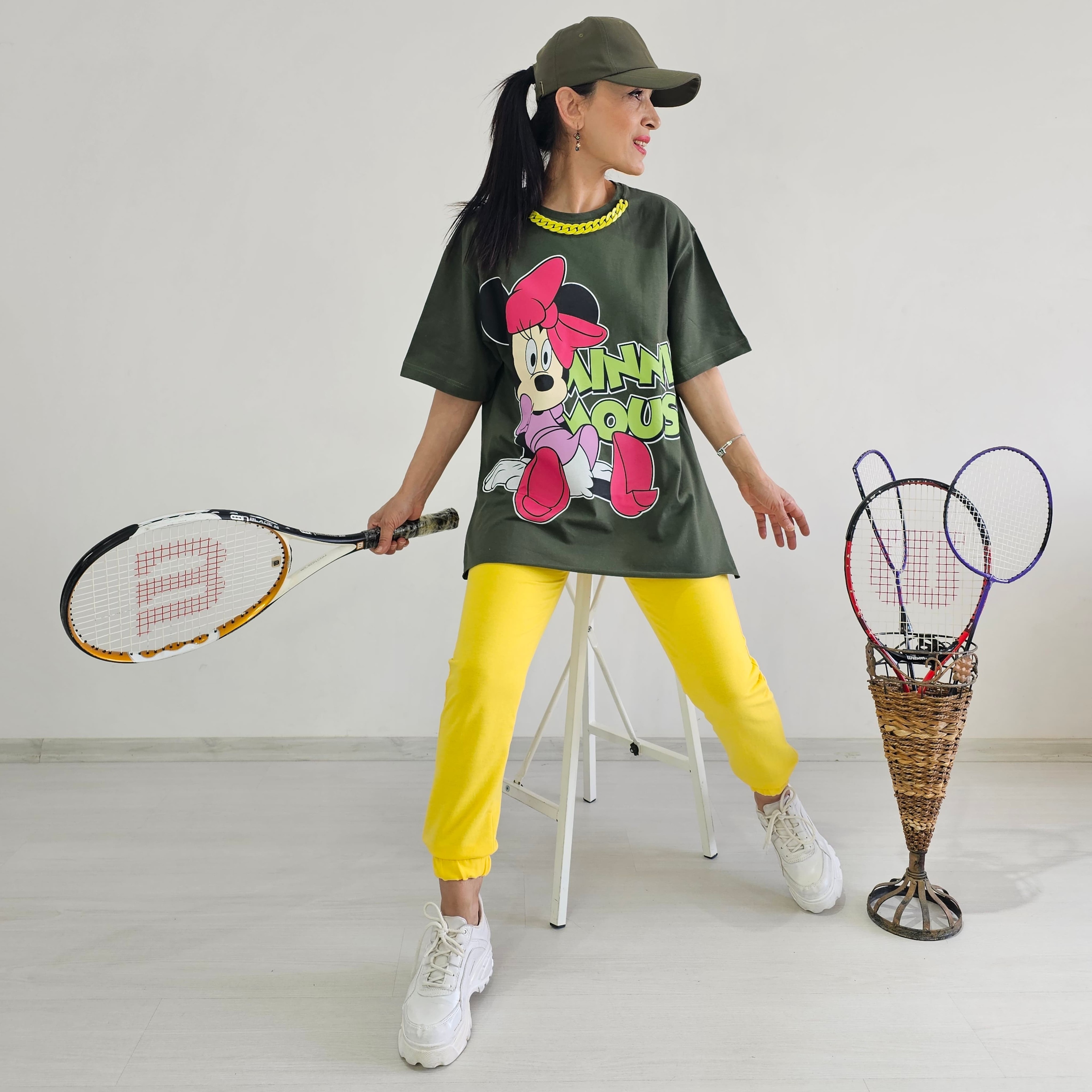 Kolye Detay Mickey Eşofman Takımı - HAKİ