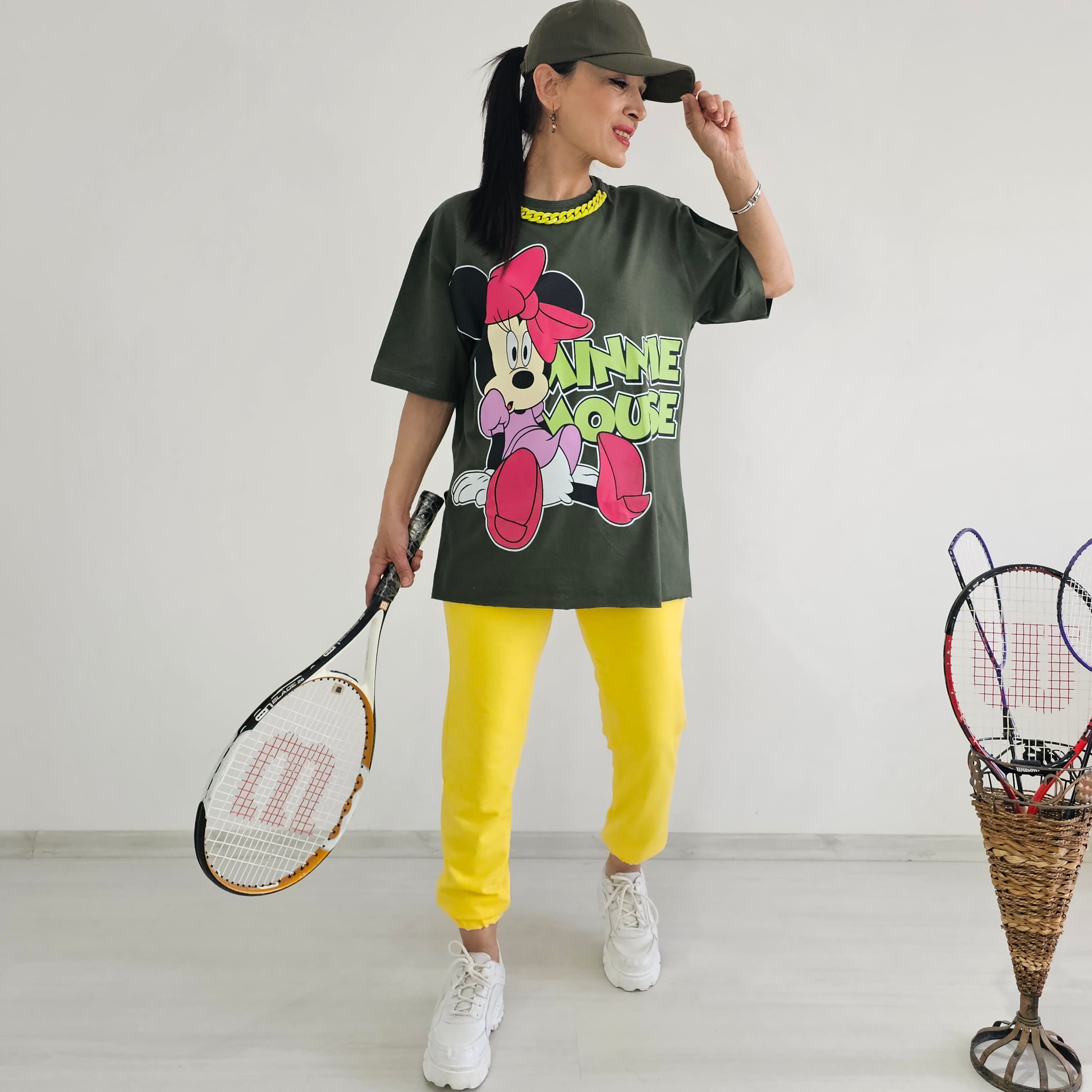 Kolye Detay Mickey Eşofman Takımı - HAKİ