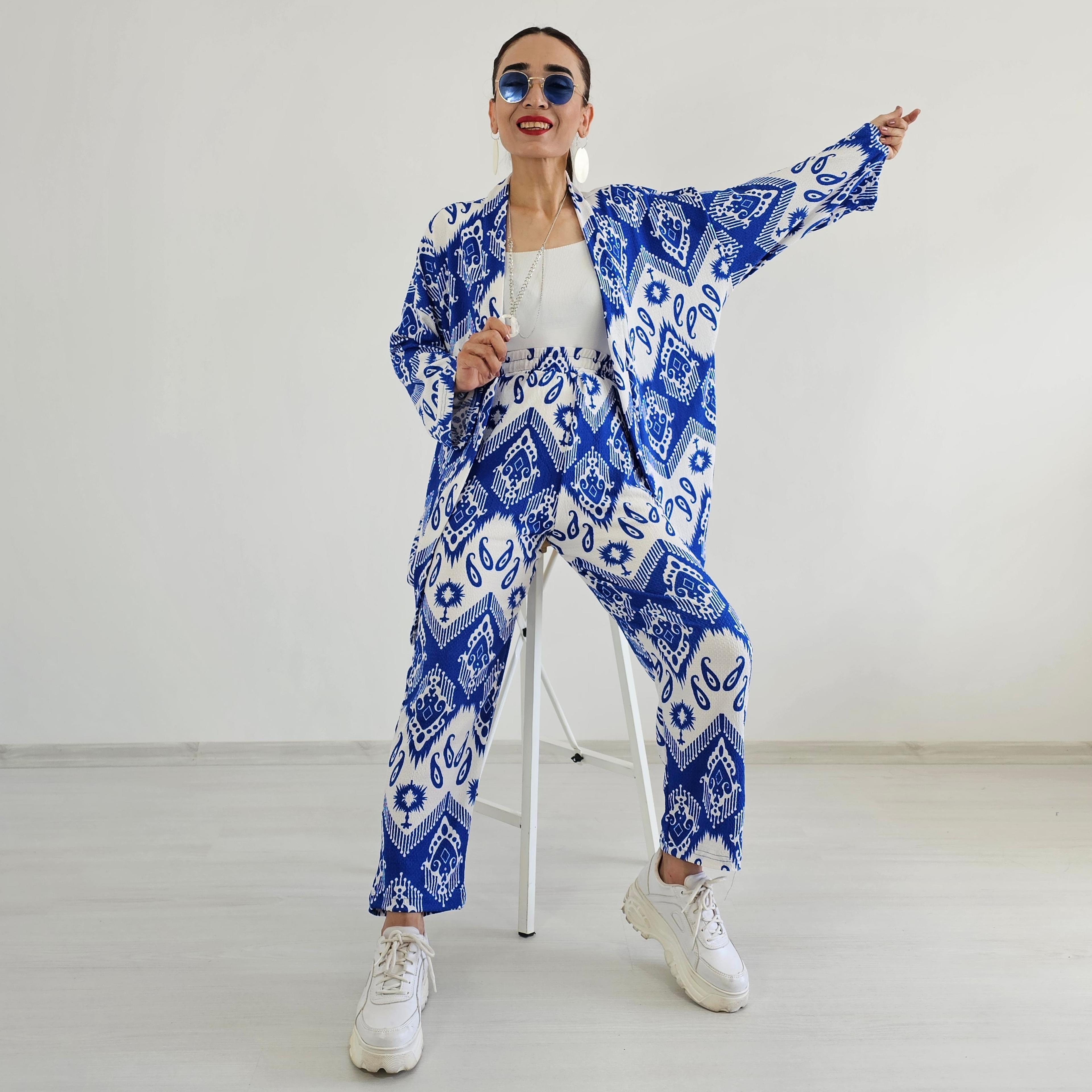 Dar Desenli Kimono Takımı