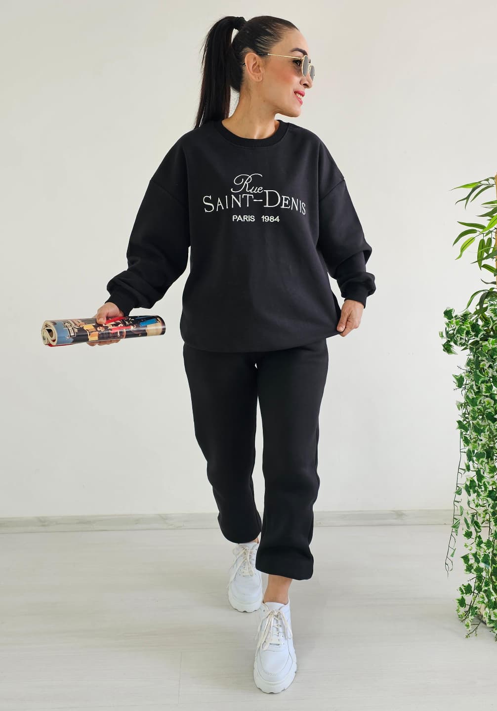 Denis Baskı Eşofman Takımı - SİYAH