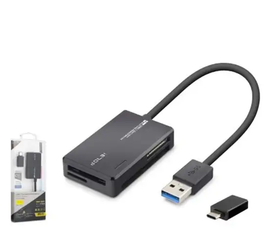 iETOP C313 USB Type-C 3.2 Gen1 All in One Kart Okuyucu CF SD MicroSD MS 5 Gbps Siyah