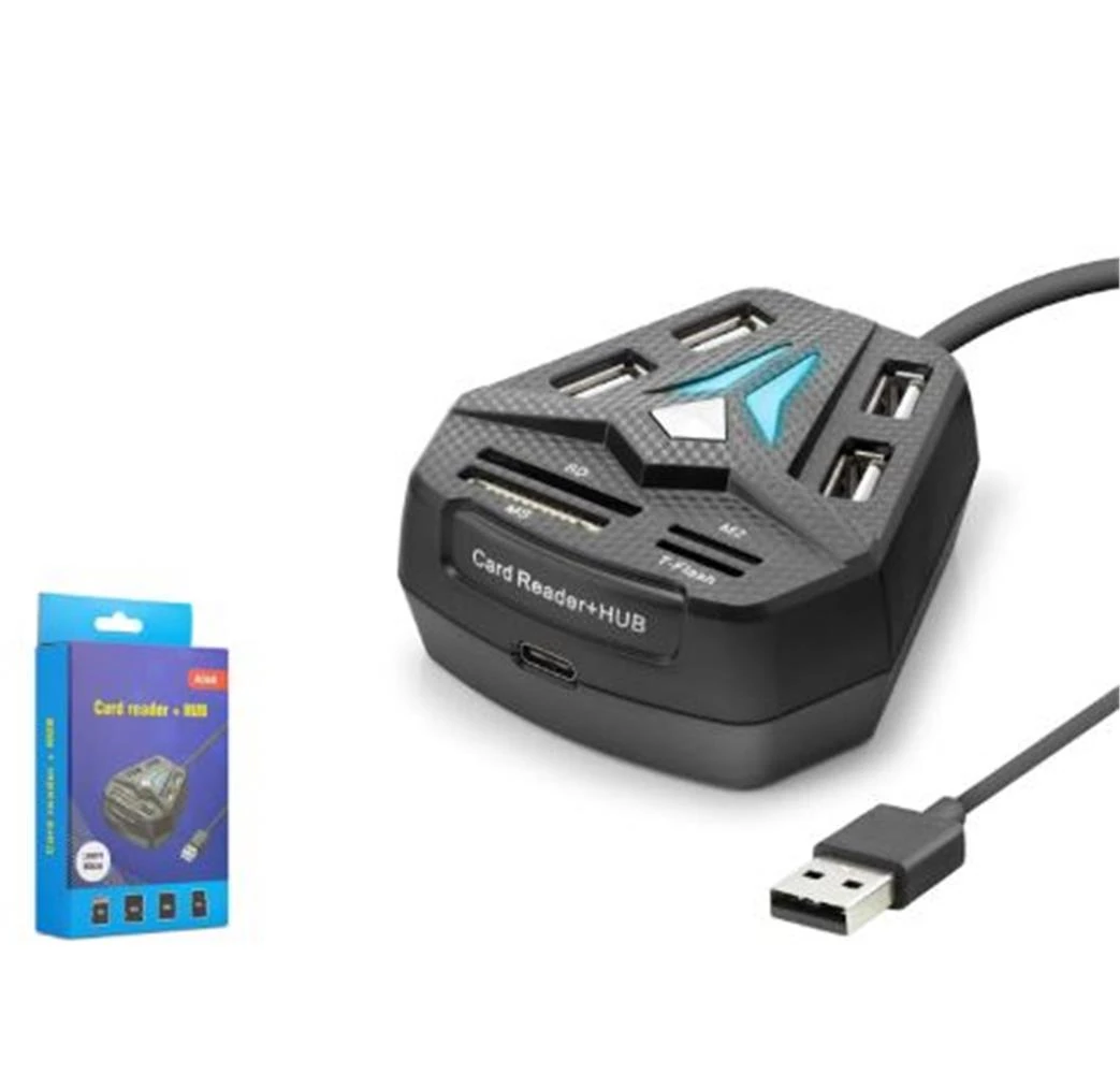 HADRON A068B USB Combo Hub Kart Okuyucu 8 Port Siyah