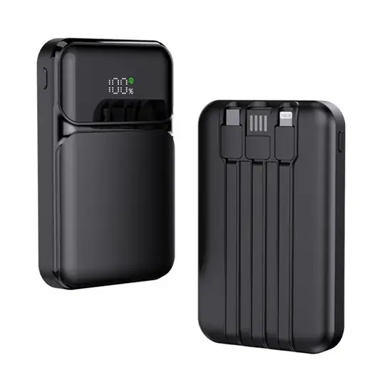 SnapMax SNP-3006 10.000 mah Hızlı Şarj LED Göstergeli 3in1 Dahili Kablolu Powerbank