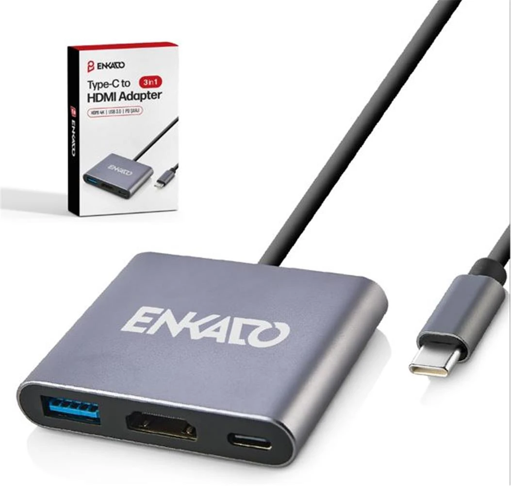 ENKADO EKD-TP43 TYPCE-C TO 3 İN1 HDMI +PD +USB 3,0 ADAPTÖR