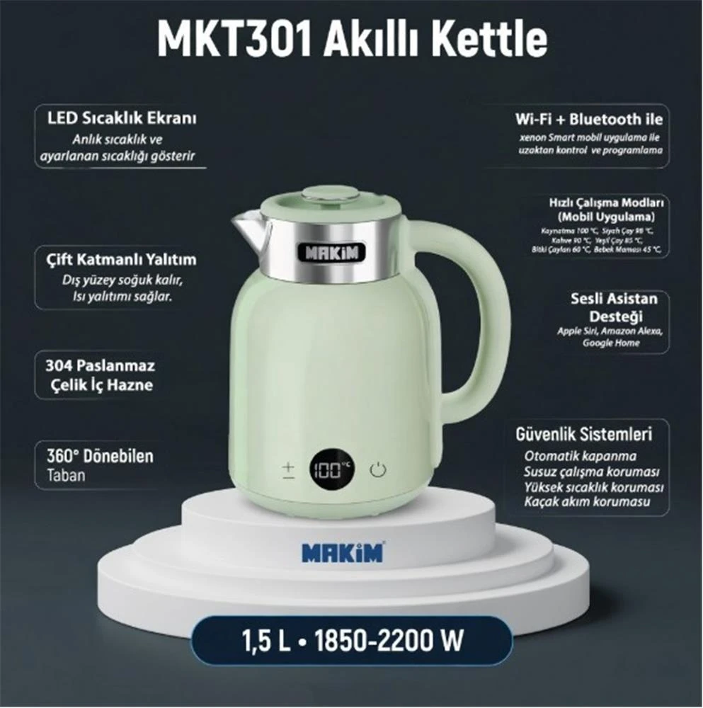 Makim MKT301 AKILLI YEŞİL KETTLE