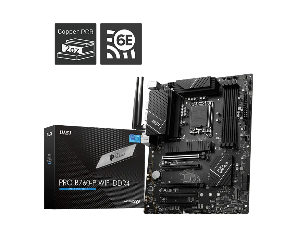 Msı PRO B760-P WIFI DDR4 Intel B760 Soket 1700 DDR4 5333(OC)MHz ATX Gaming (Oyuncu) Anakart