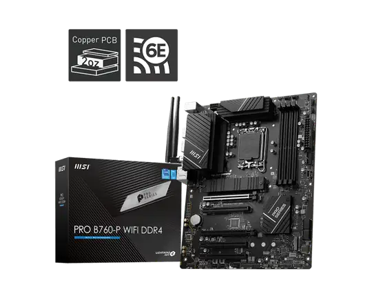 Msı PRO B760-P WIFI DDR4 Intel B760 Soket 1700 DDR4 5333(OC)MHz ATX Gaming (Oyuncu) Anakart