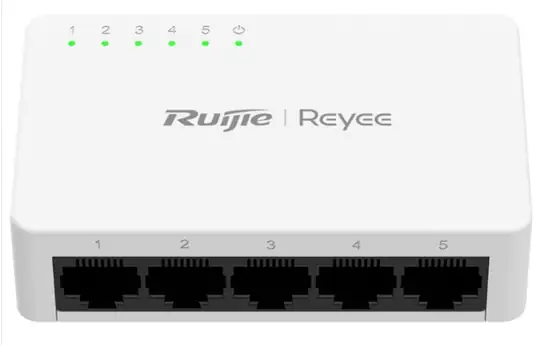 Ruijie Reyee RG-ES05F 5 Portlu, 10-100 Fast Ethernet Tak Çalıştır Switch Plastik Kasa