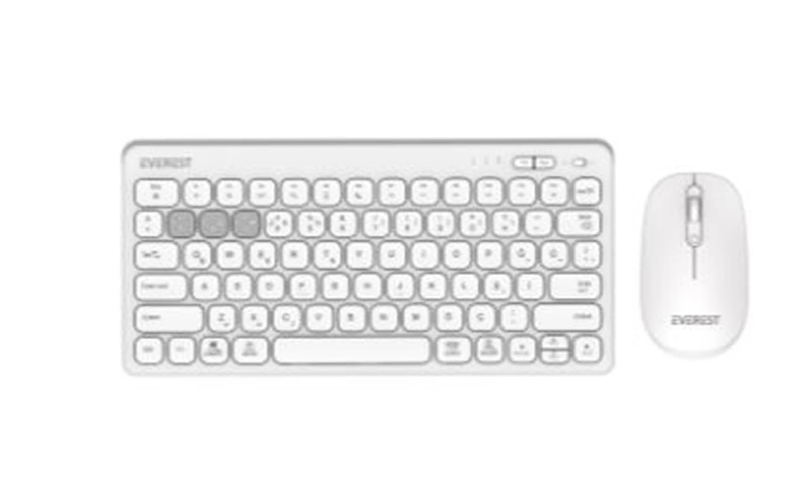 Everest  KM-BT903 Beyaz 3in1 3 BT + 2.4  İnce Q 4 Cihaz Bağlantılı Kablosuz Klavye + Mouse Set